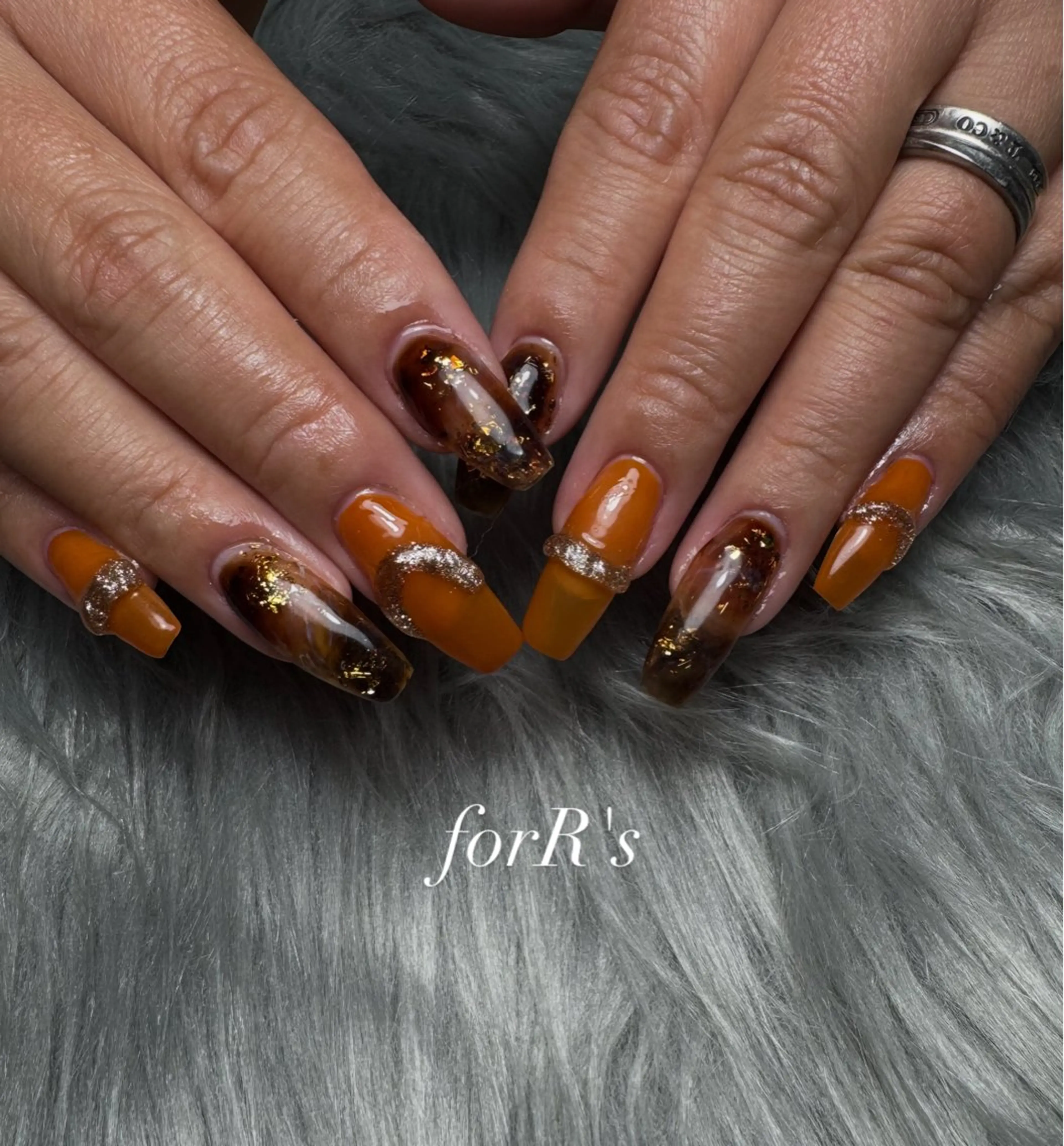 セミロング ハンドネイル forR's AIKAのネイルデザイン