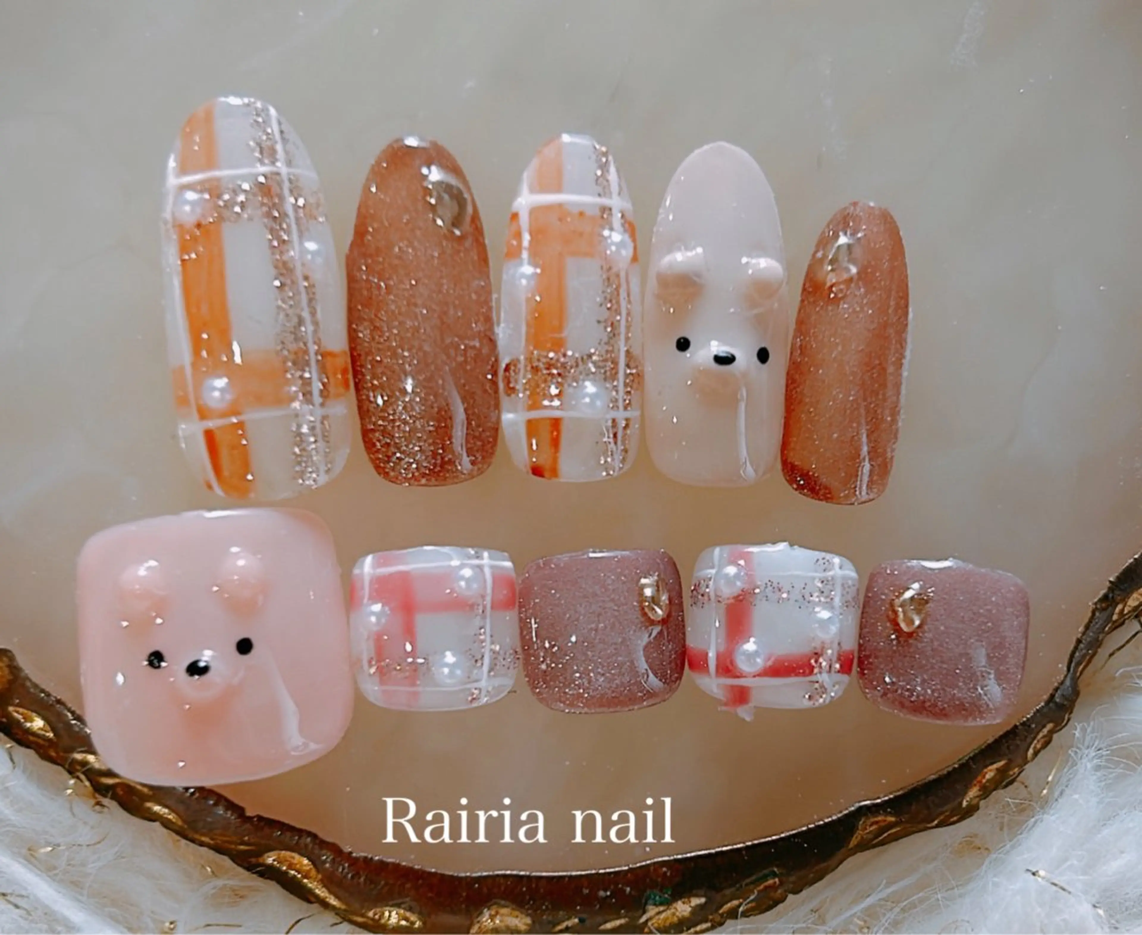 ネイル アートネイル ジェルネイル 持ち込み ニュアンスネイル パラジェル Rairia nail本八幡店のネイルデザイン