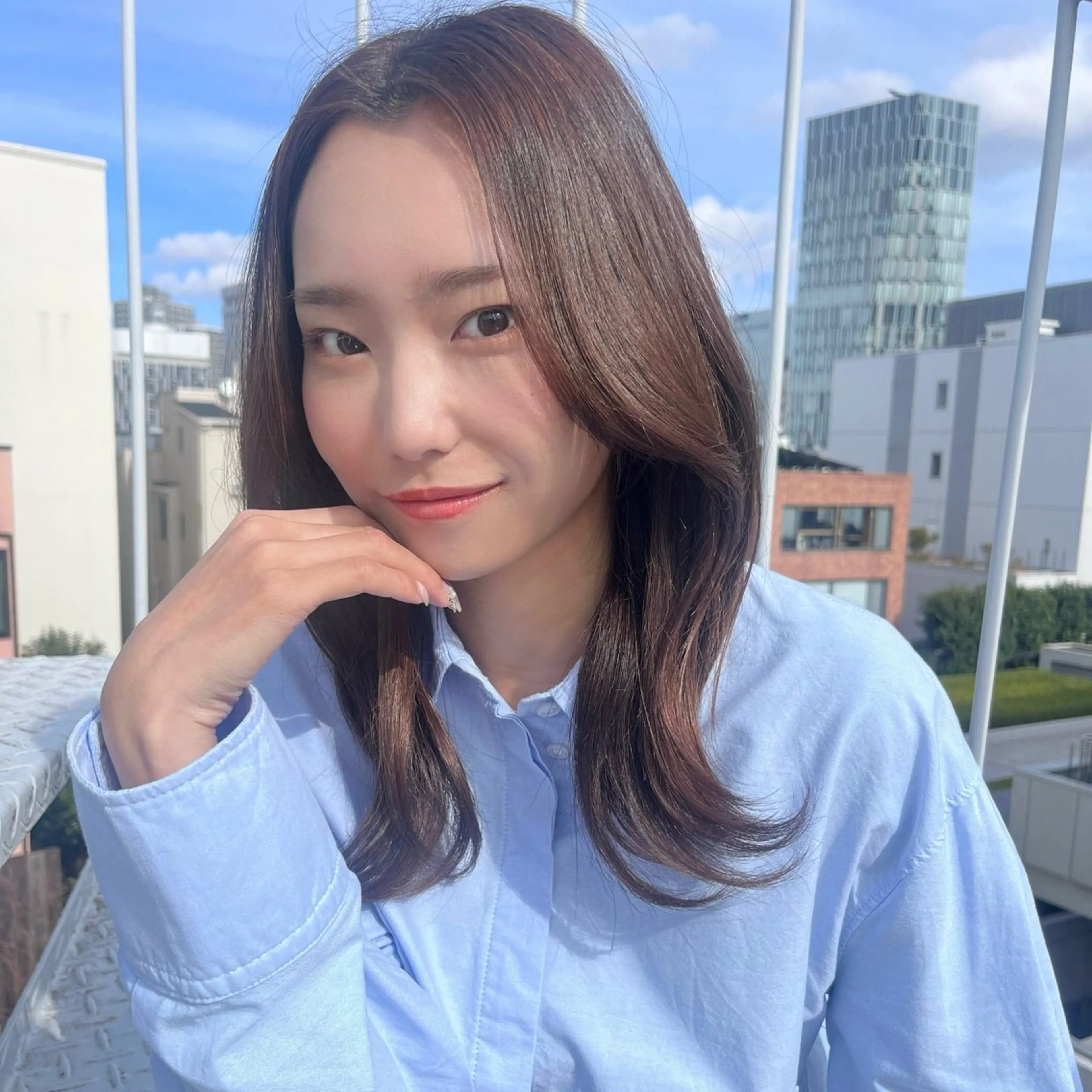 セミロング カラー 🫧‪モテ髪の達人 🫧‪ハルカ💞のヘアスタイル