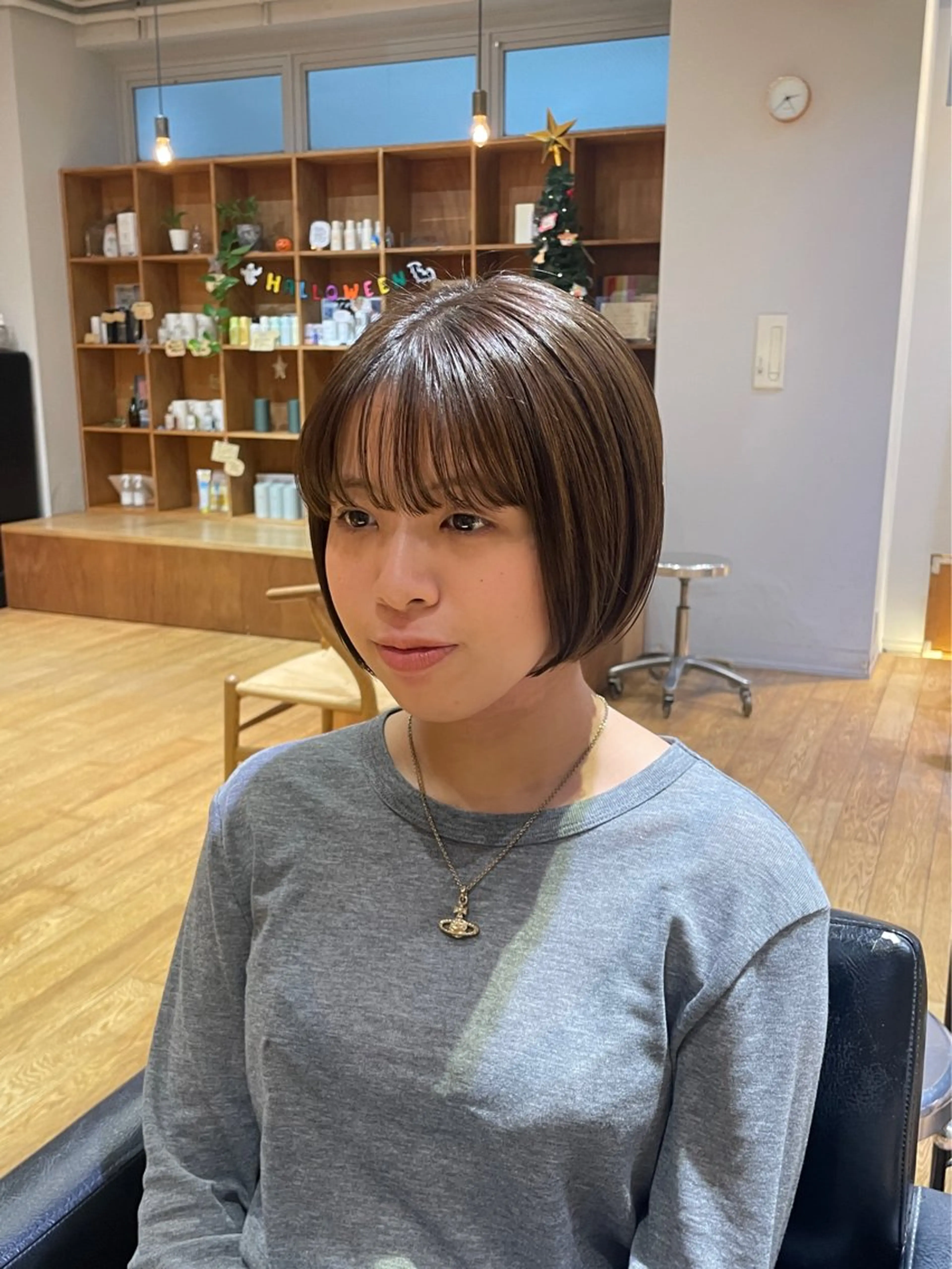 ショート カラー ボブ カット ヘアカラー 縮毛矯正/レイヤー /ひかるのヘアスタイル