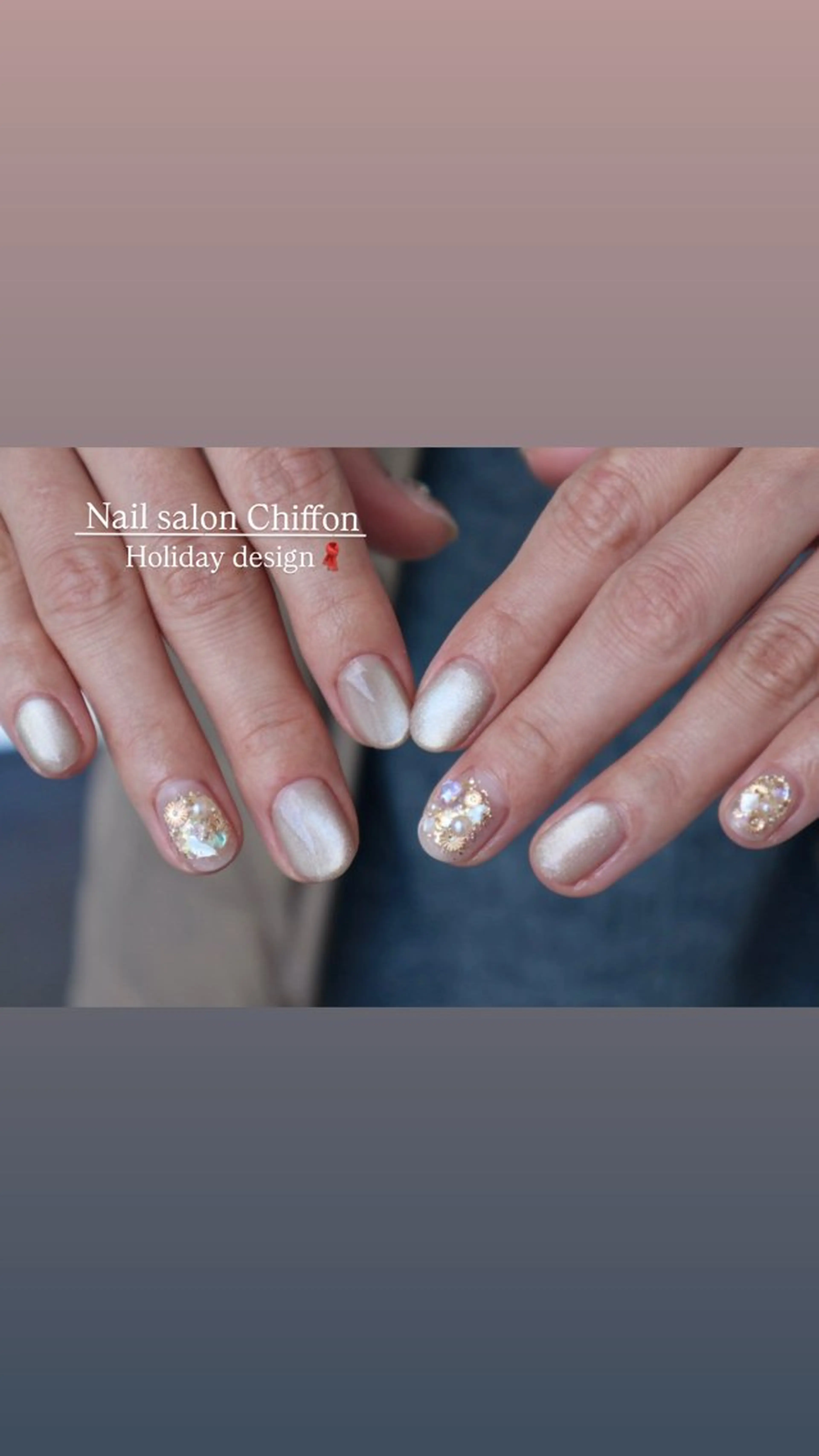 ネイル ラメ(グリッター) ニュアンスネイル シンプルネイル ブライダルネイル 冬ネイル ハンドネイル Nail salon Chiffonのネイルデザイン