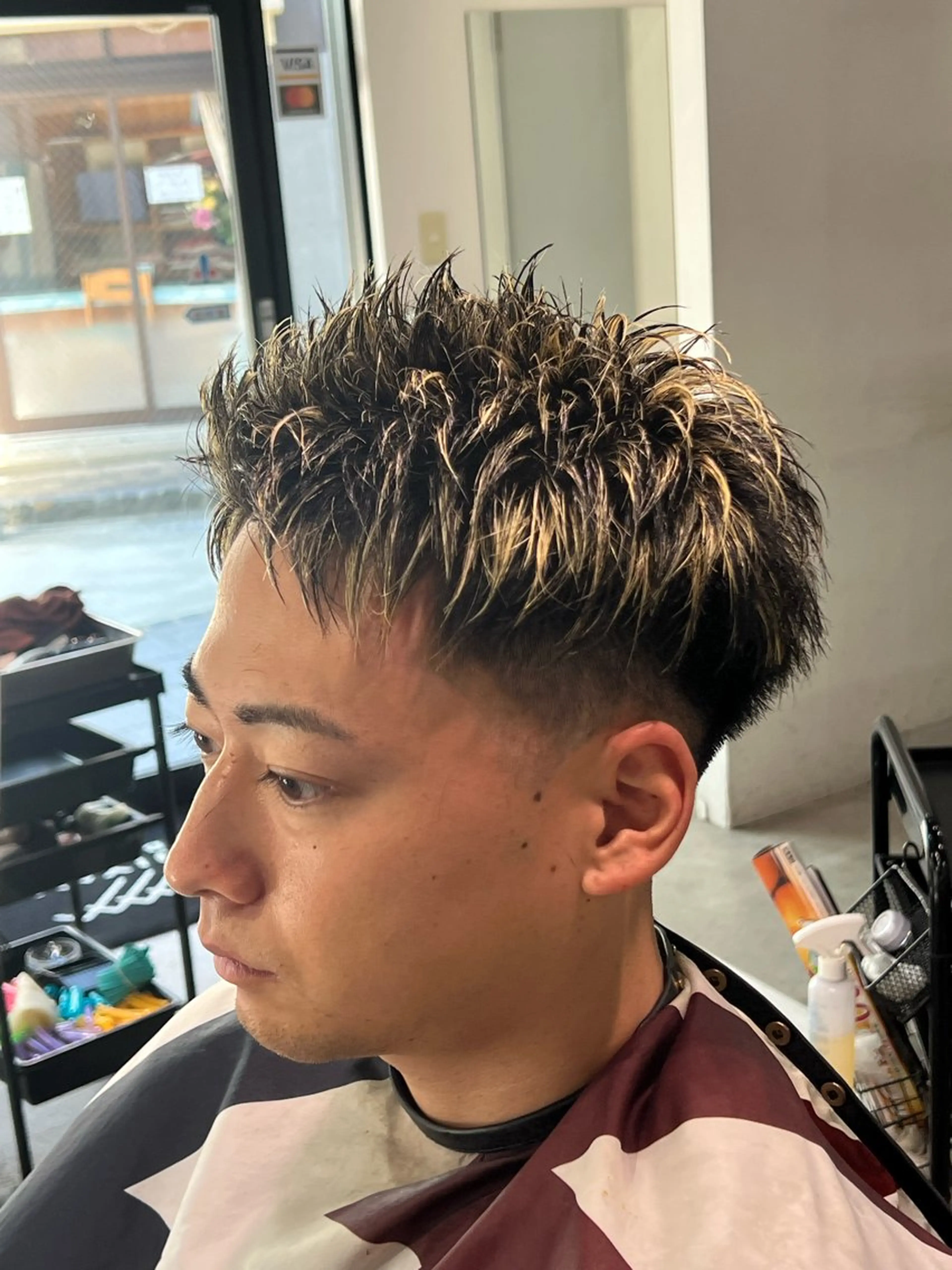 ショート ハイライト ショートヘア FUJIYAMA BARBER SHOP所属・朝陽 /メンズカット専門のヘアスタイル