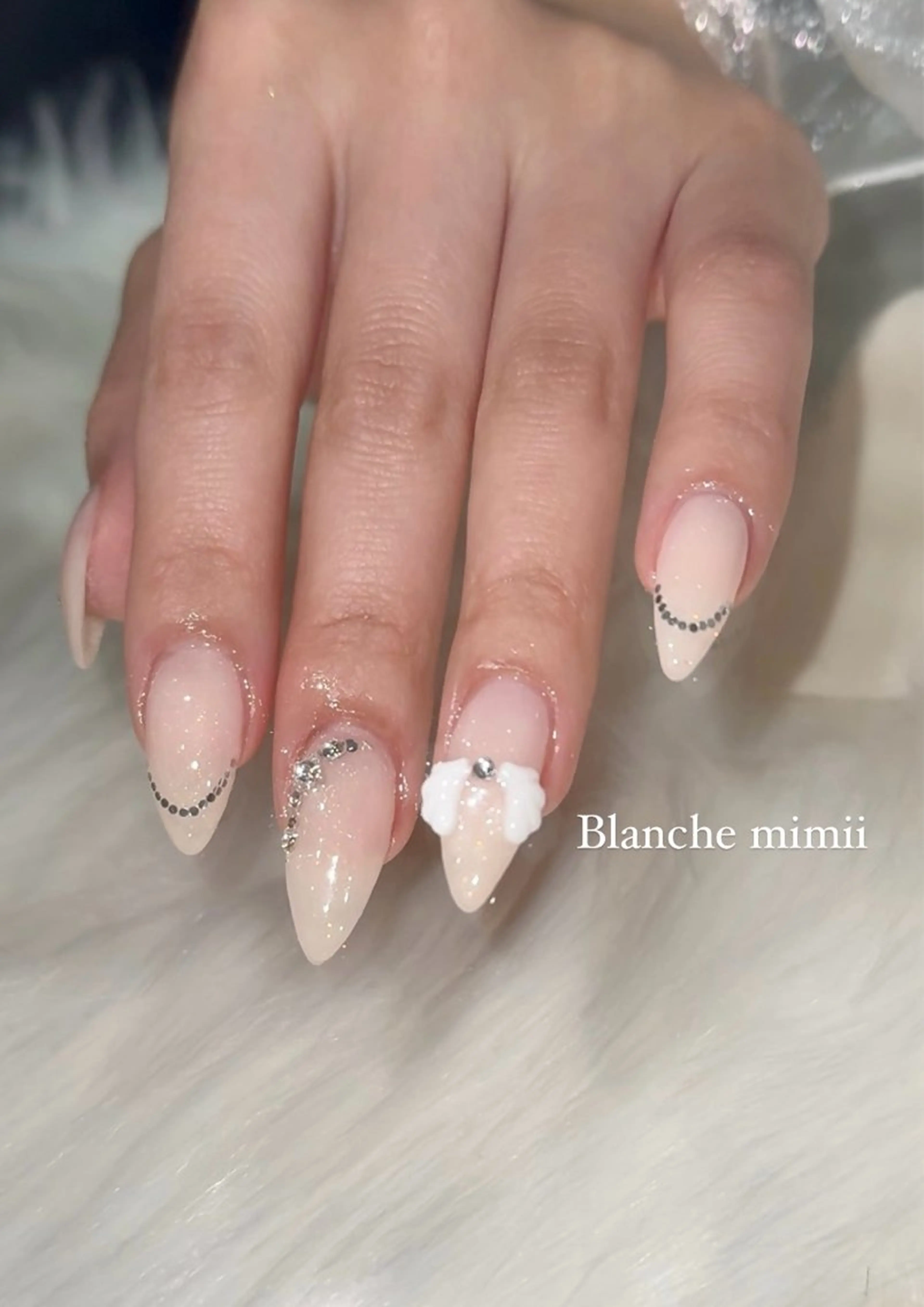 ネイル フレンチネイル マグネットネイル ワンカラーネイル ピンク ハンドネイル Blanche　mimii所属・Blanche Ayaのネイルデザイン