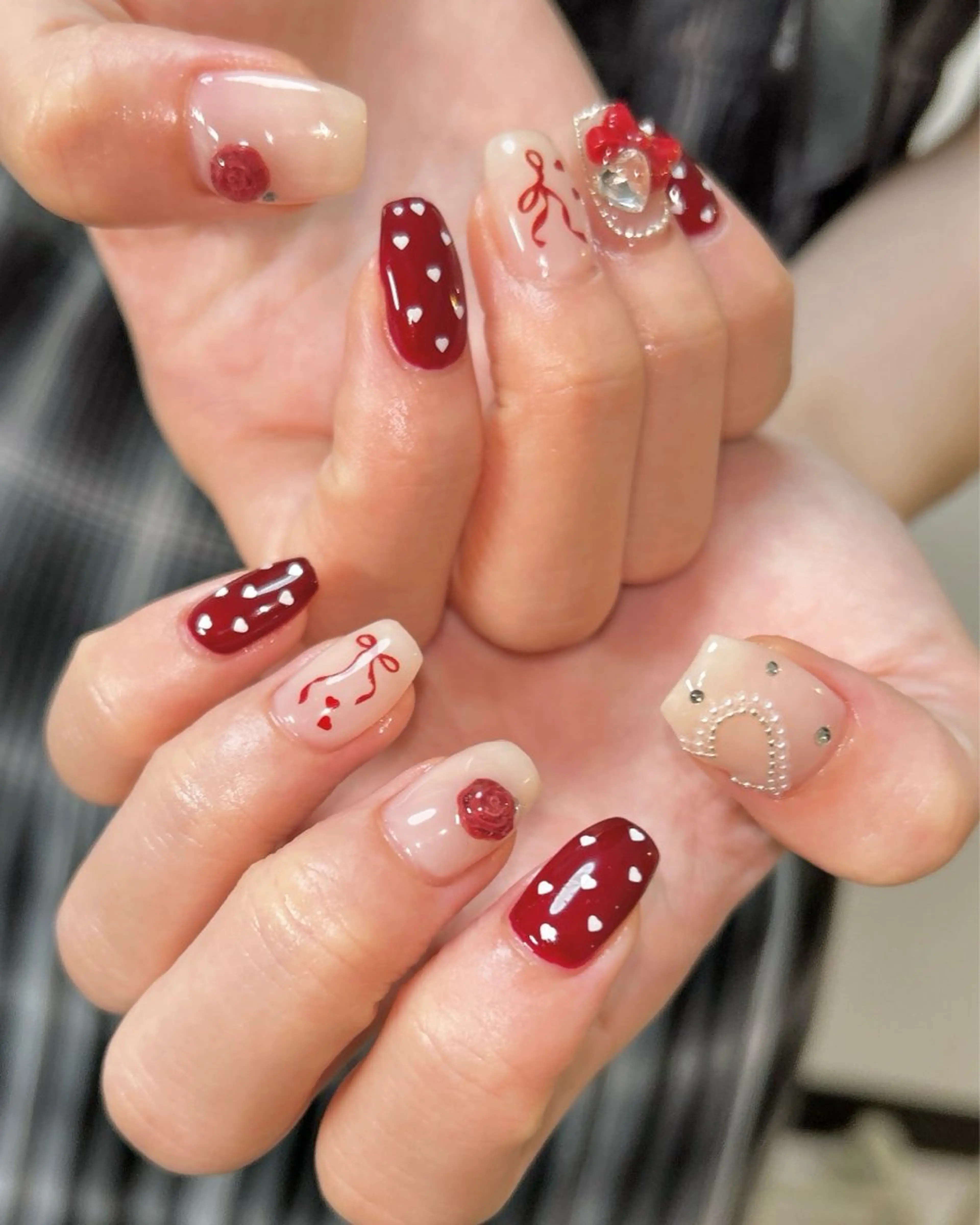 ネイル ハート ハンドネイル ten nail salon かえでのネイルデザイン