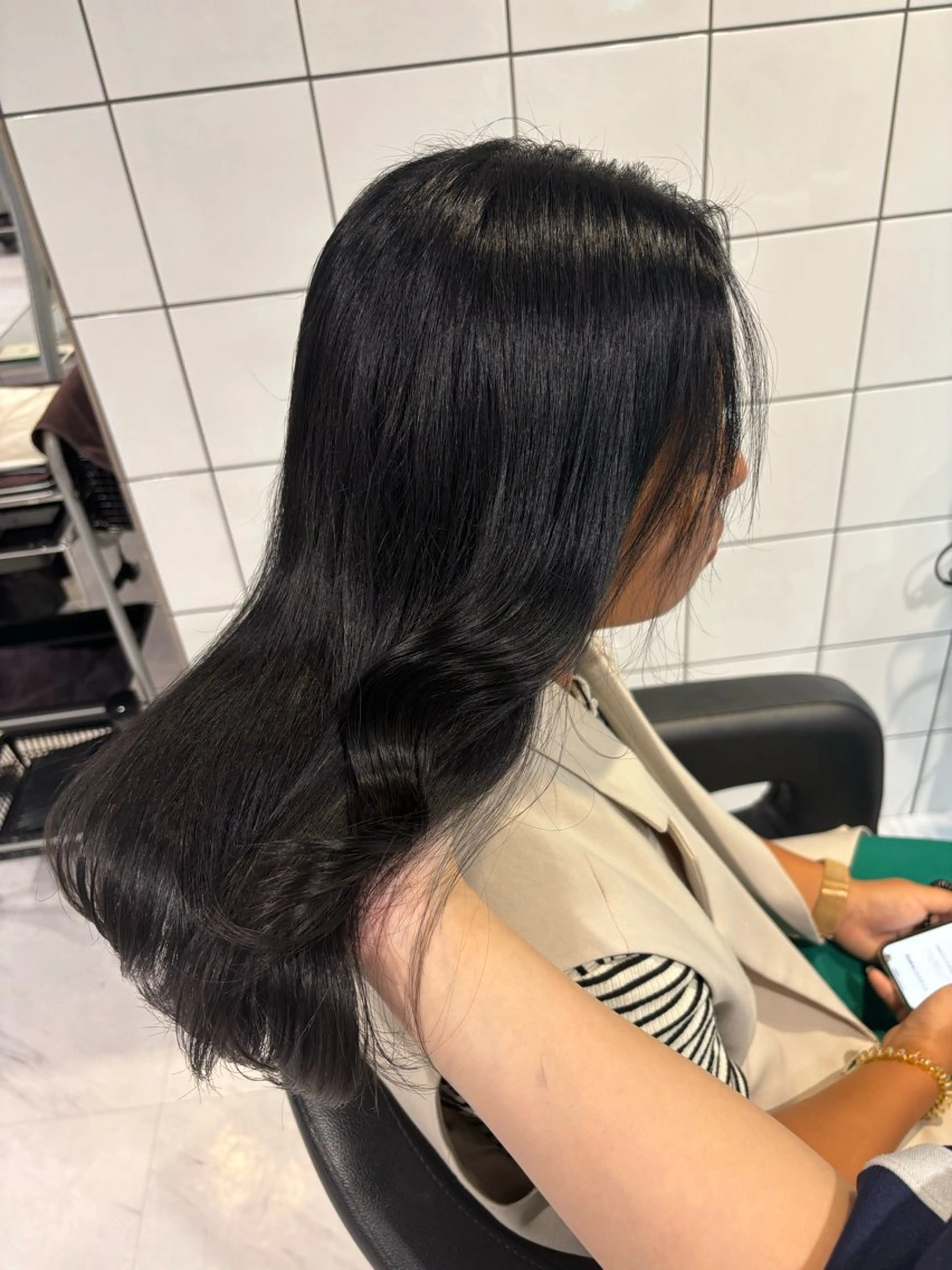 ロング カラー ヘアカラー トリートメント ヘッドスパ ヘアセット 表参道♡暗髪^ྀི 艶カラー♡アユミのヘアスタイル