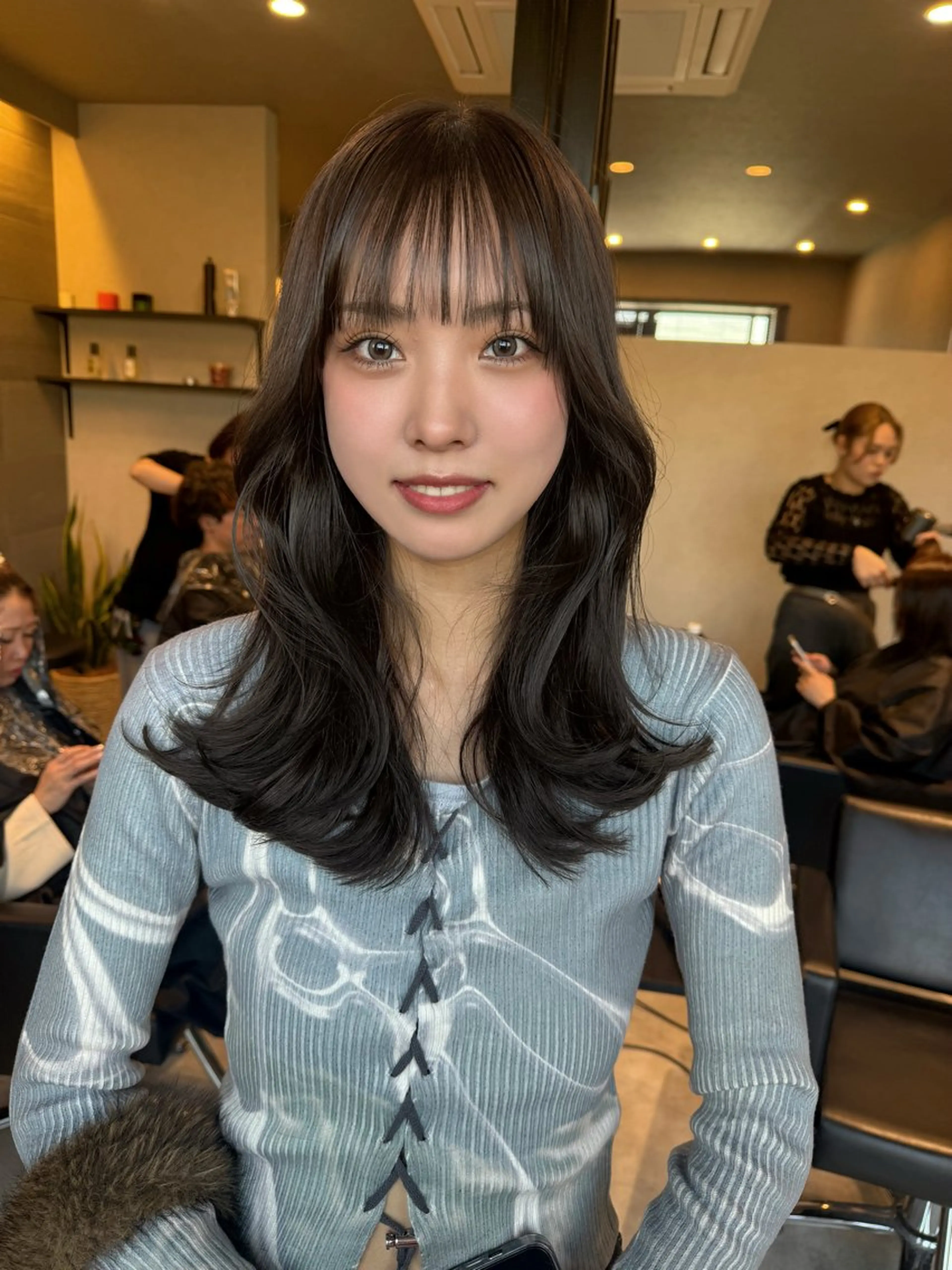 セミロング カラー レイヤーカット カット ヘアカラー トリートメント 透明感カラー/ボブ misaki °＊のヘアスタイル