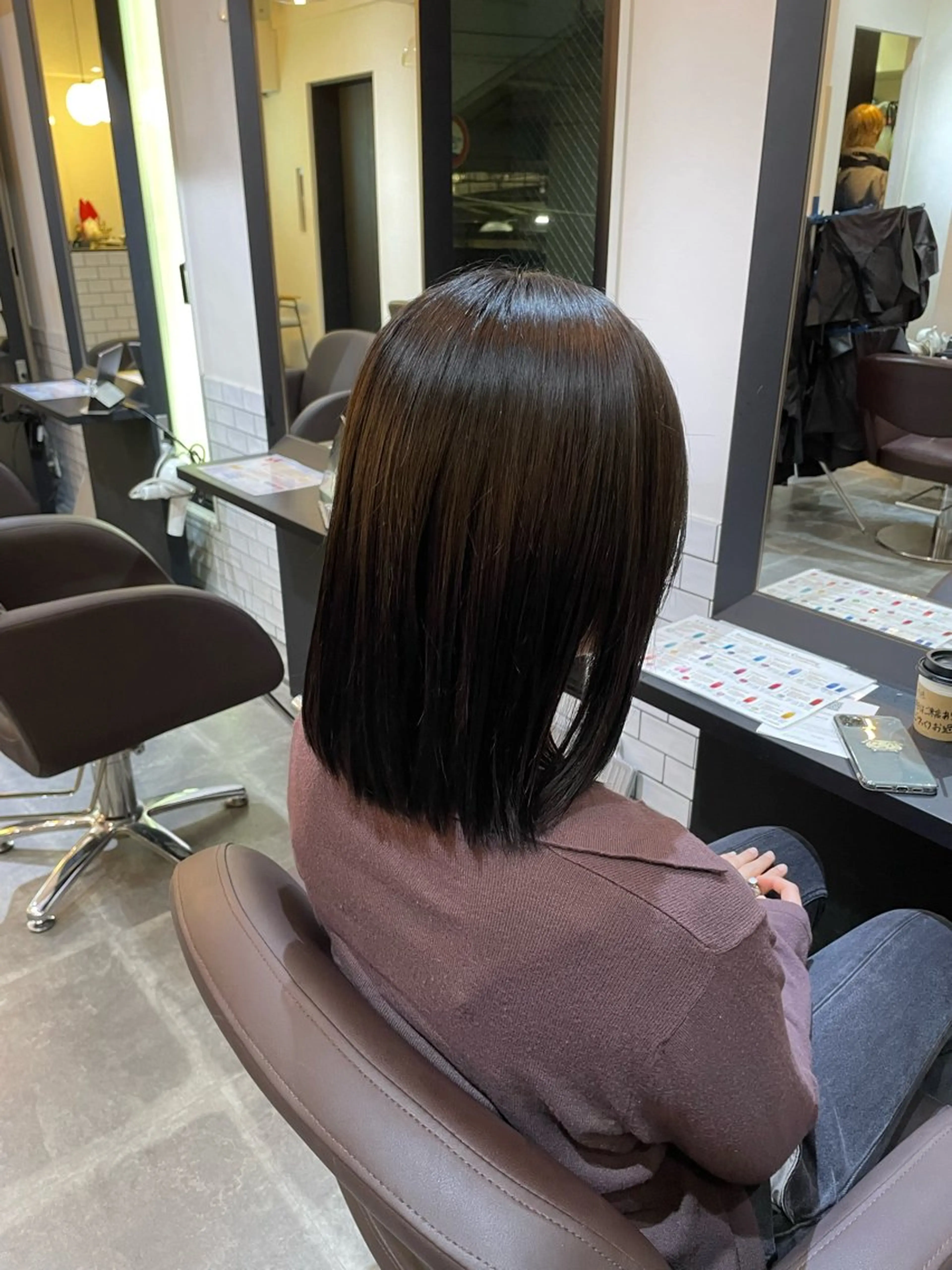 ミディアム ヘアカラー トリートメント メンズ、艶髪 Minato🍇のヘアスタイル