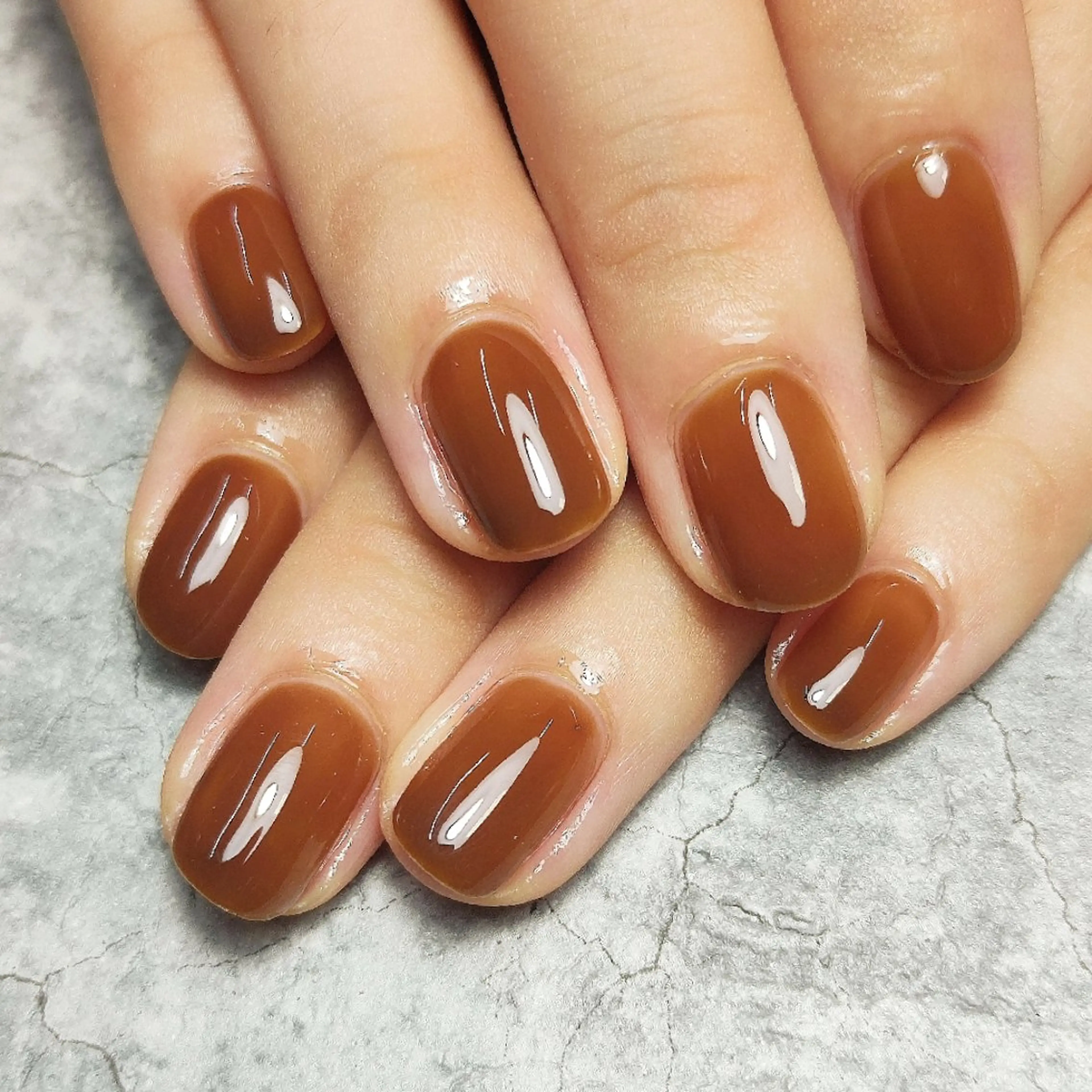 ネイル ブラウン ショートネイル ハンドネイル 個人サロン saltnailのネイルデザイン
