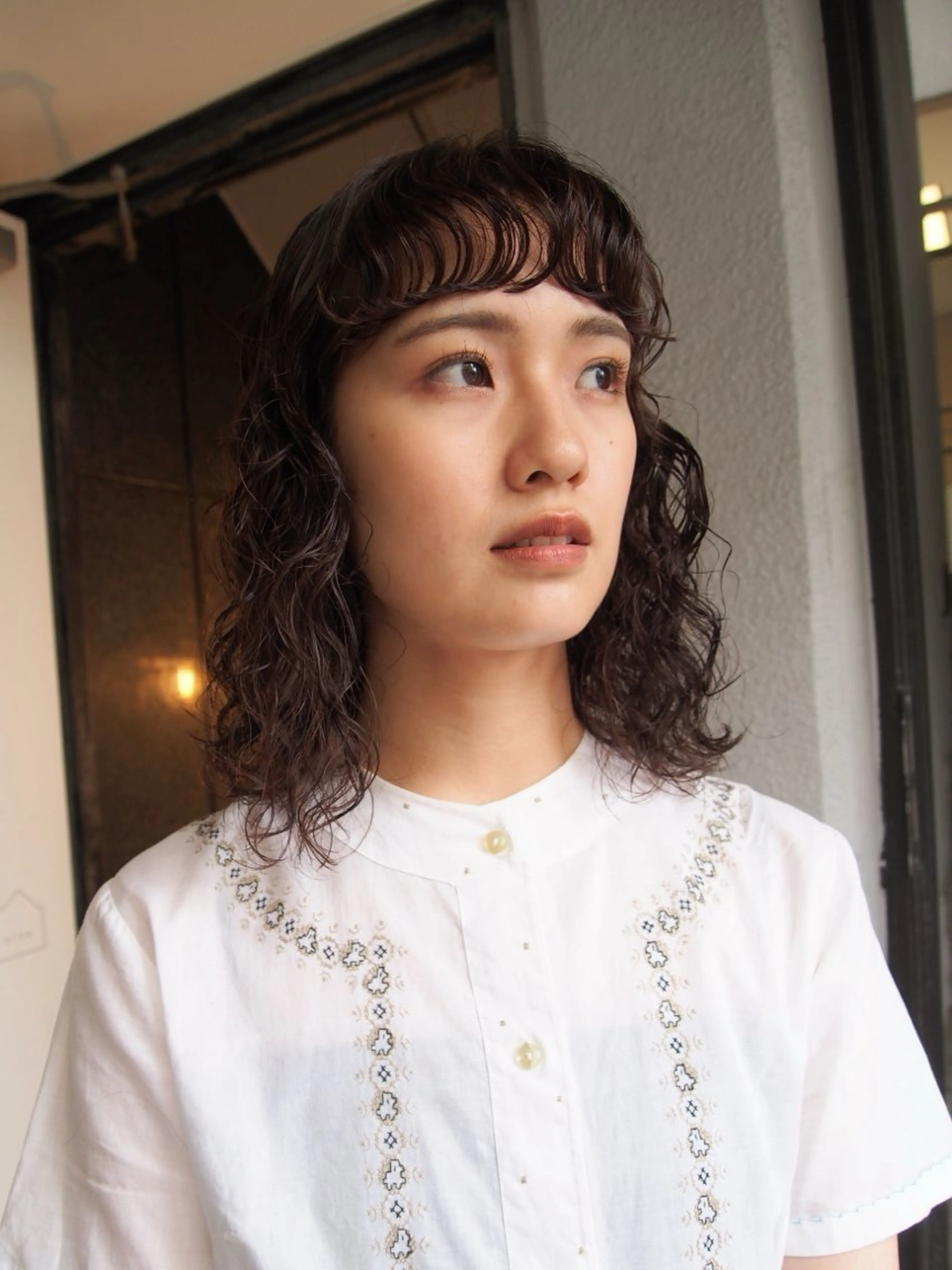 ミディアム カット ヘアカラー パーマ トリートメント 似合わせパーマ 🌼カンナのヘアスタイル