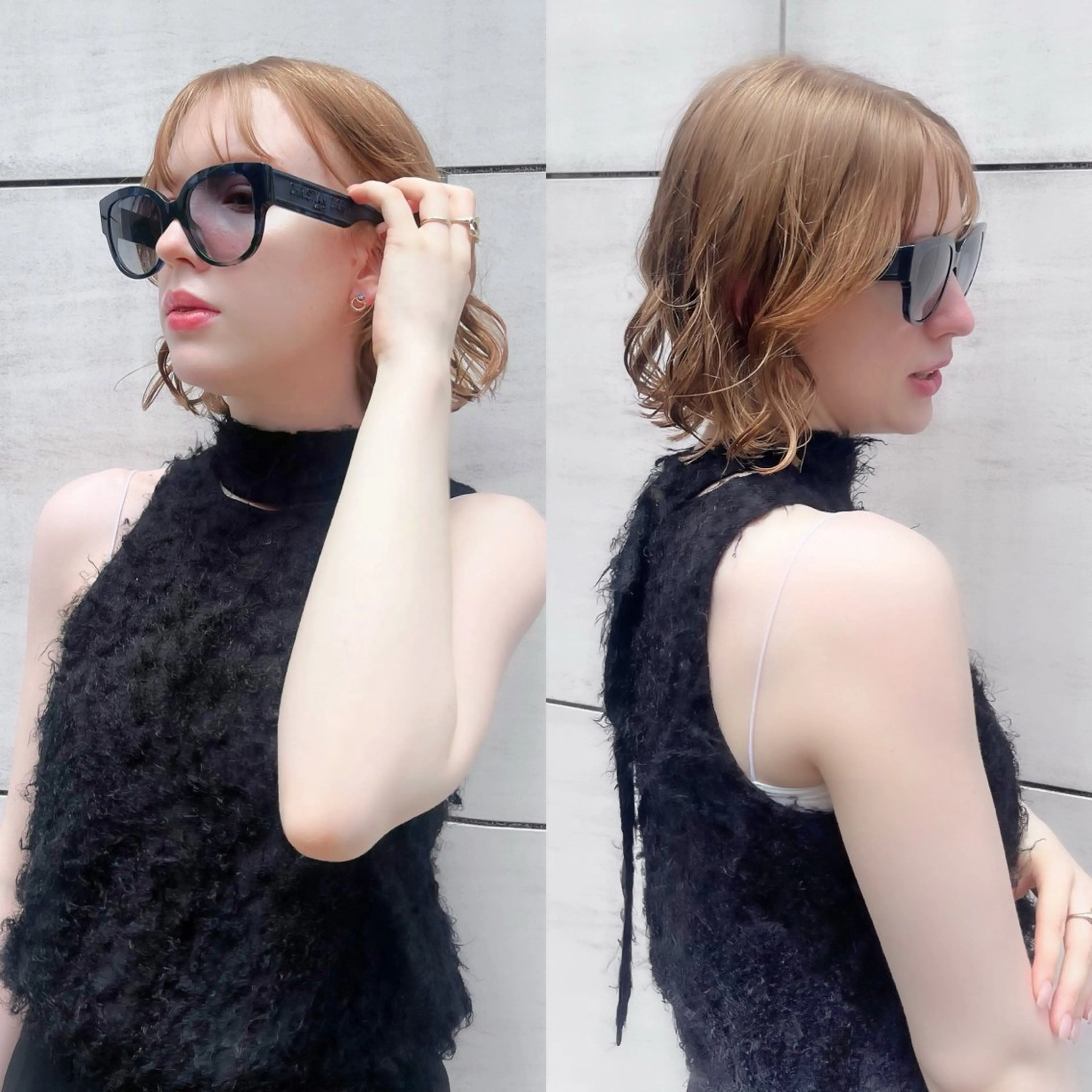 セミロング カラー ヘアアレンジ ブリーチ カット ヘアカラー トリートメント ピンクカラー🩷 ヘアセットＮＯ.1のヘアスタイル
