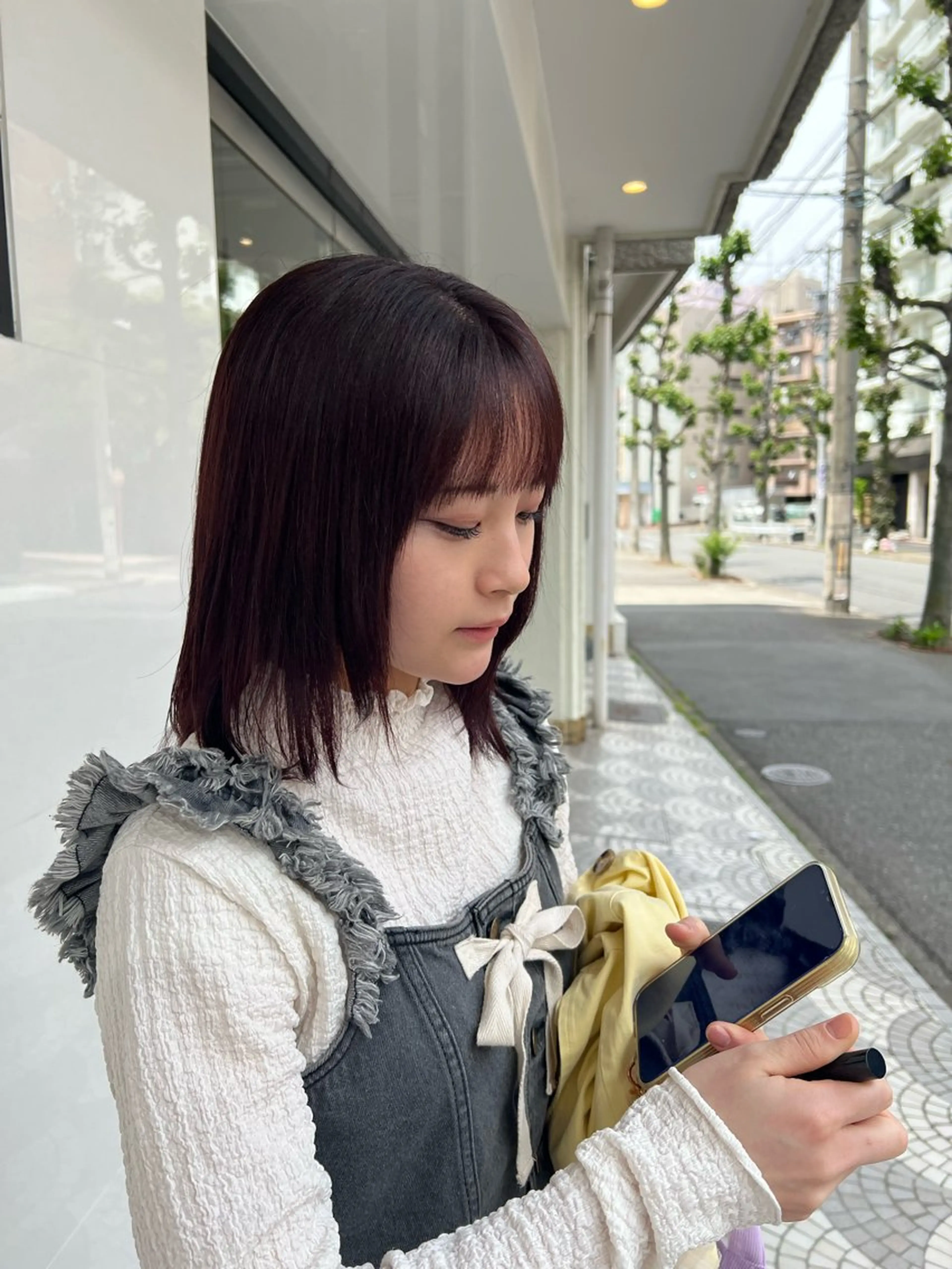 ミディアム ヘアカラー 木下 寧々のヘアスタイル