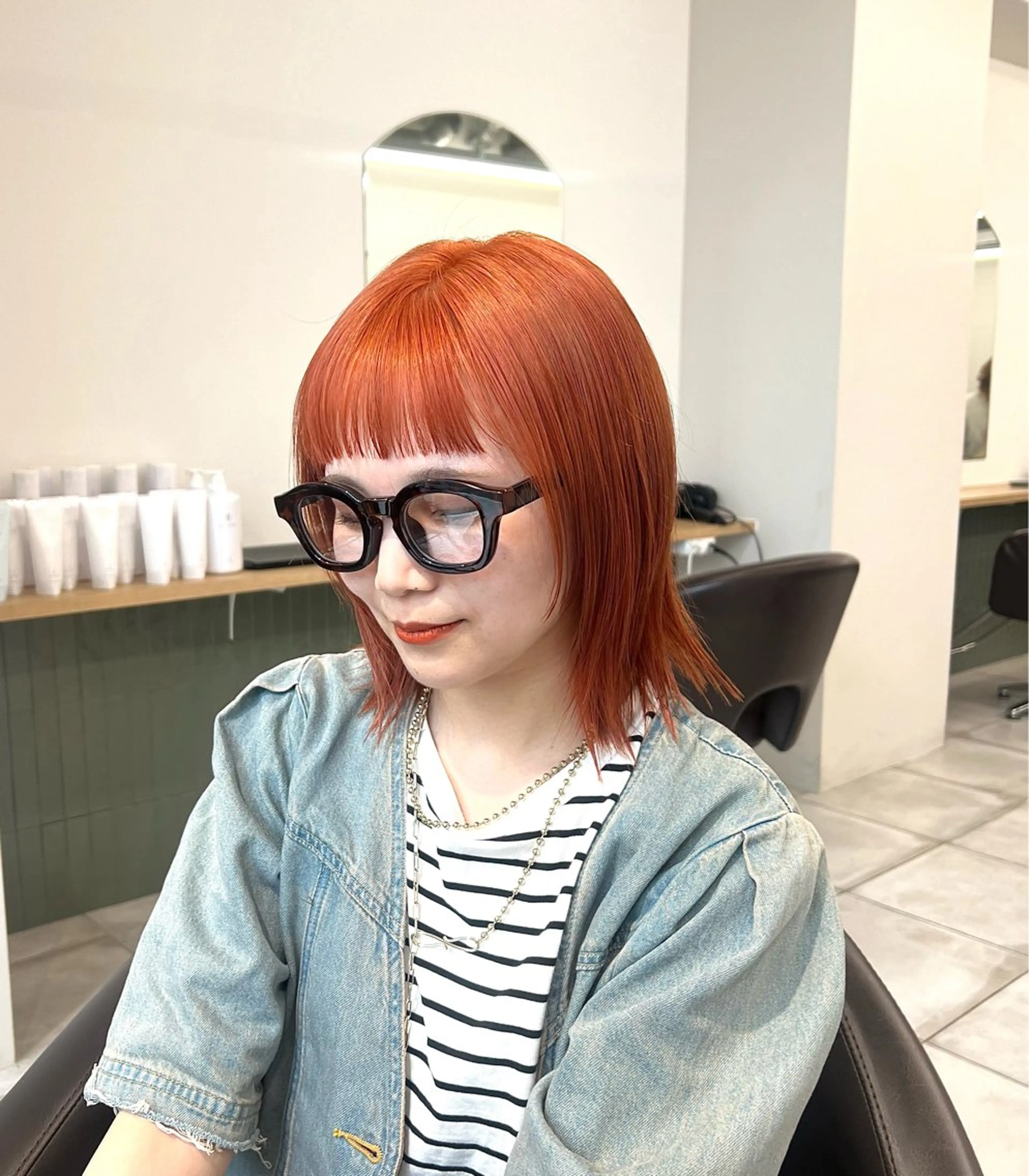 ミディアム カラー カット ヘアカラー トリートメント ブリーチなし 透明感🔅KANTAのヘアスタイル