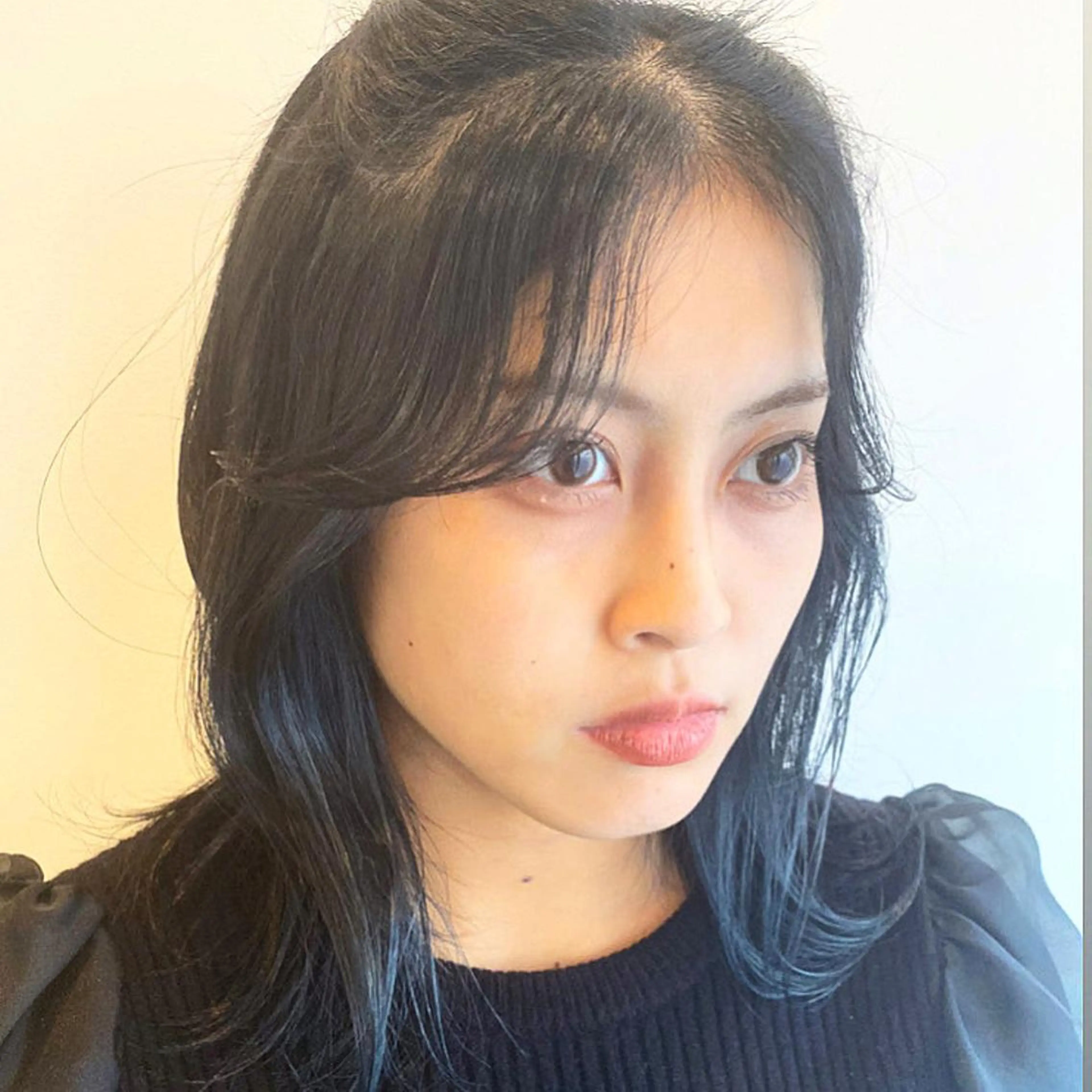 セミロング カラー ホリイ ハルカのヘアスタイル
