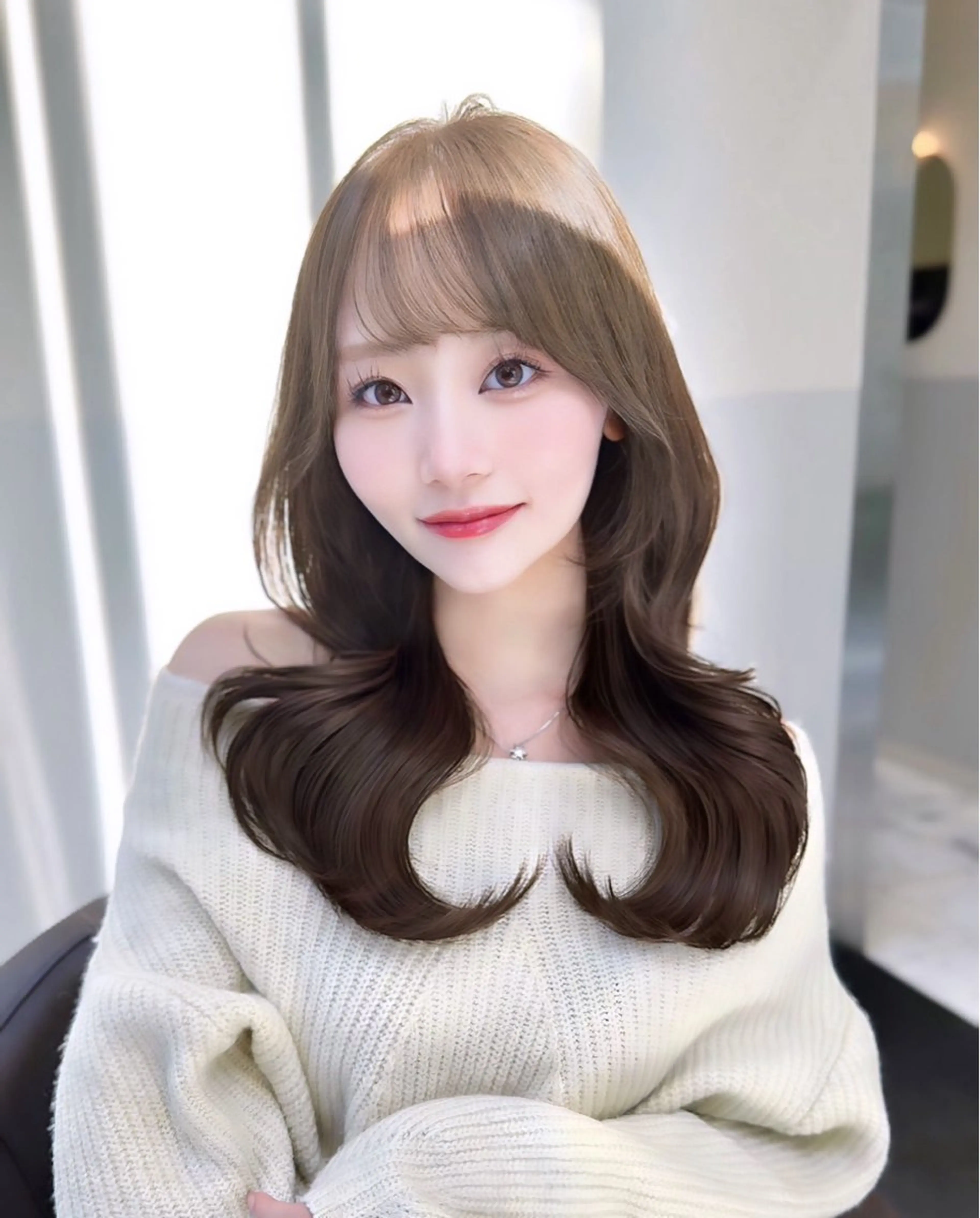 セミロング カラー カット ヘアカラー トリートメント ヘアセット IVE所属・ブリーチなし🤍 渋谷／原島杏奈のヘアスタイル