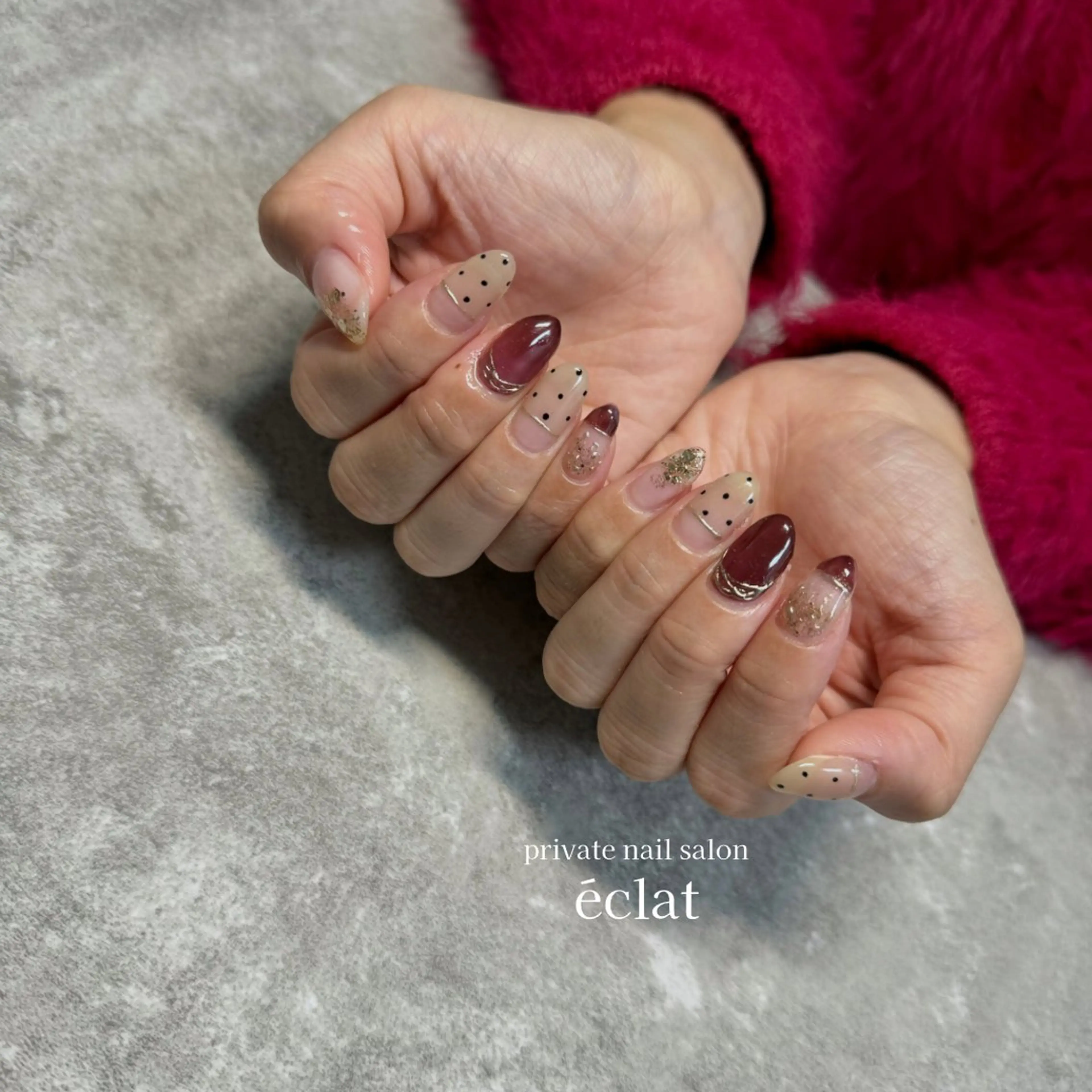 ネイル ドット ニュアンスネイル nailsalon éclatのネイルデザイン