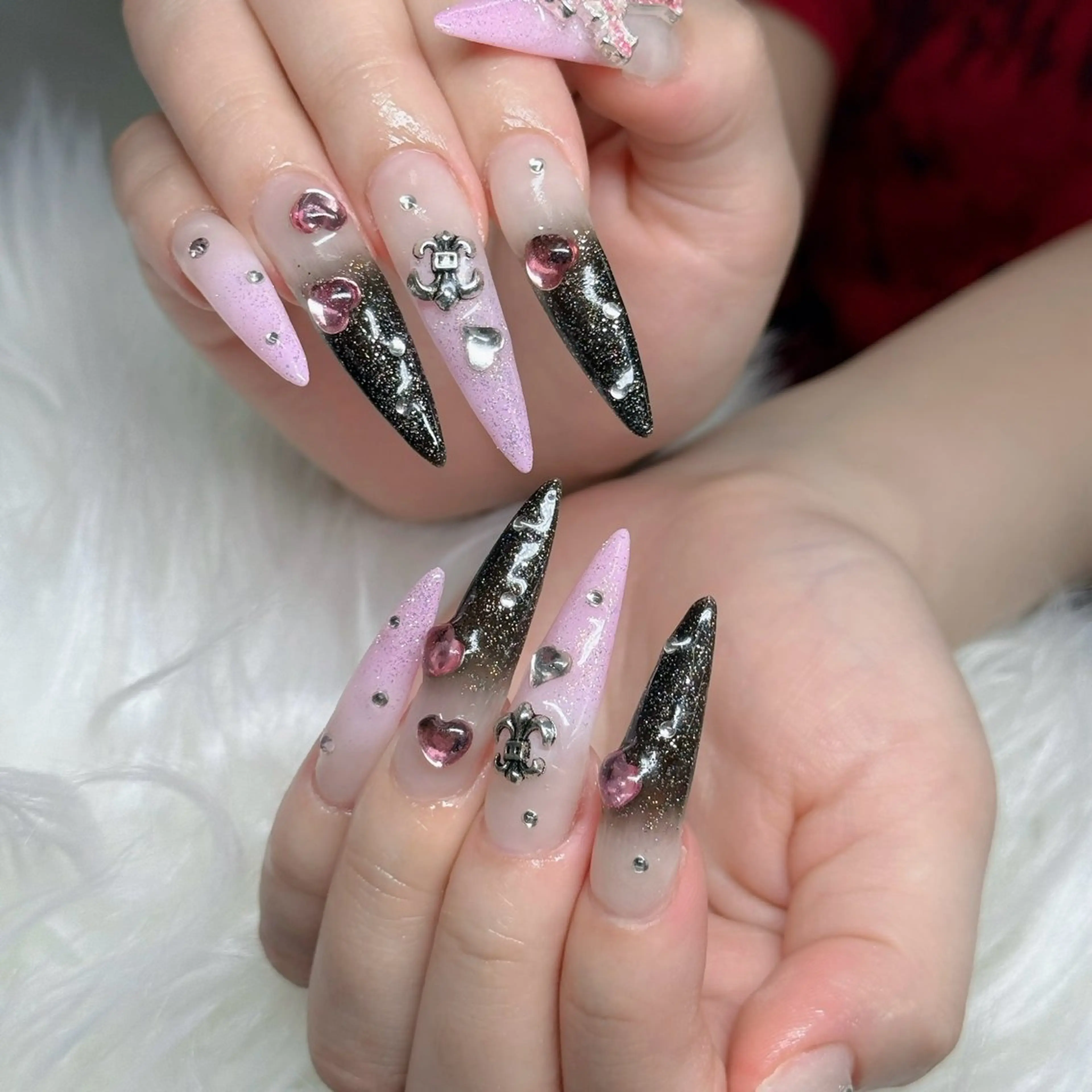 ネイル ロングネイル マグネットネイル リボン 夏ネイル スーパーロングネイル ハンドネイル Hani nailsalonのネイルデザイン