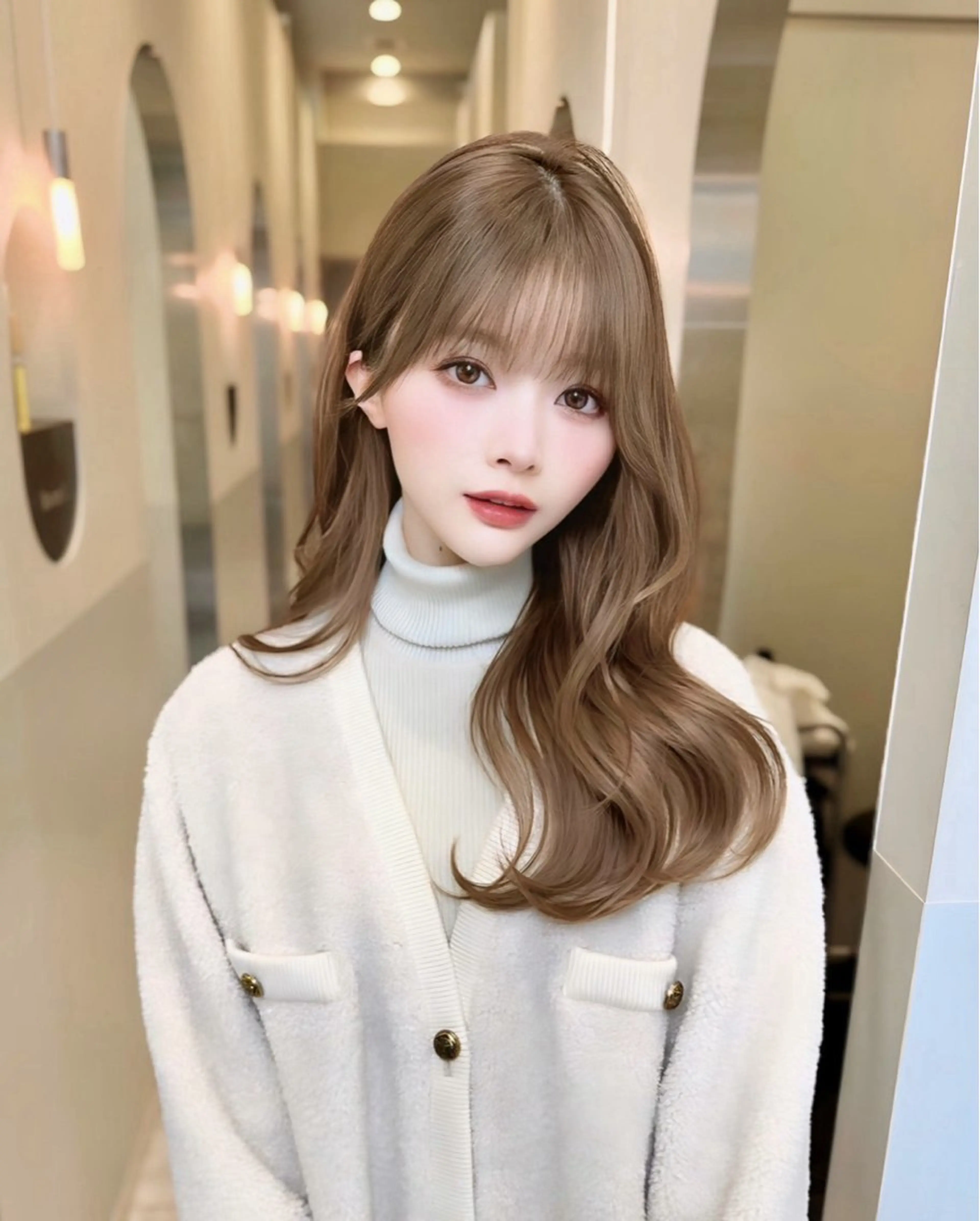 セミロング カット ヘアカラー トリートメント ヘアセット IVE所属・ブリーチなし🤍 渋谷／原島杏奈のヘアスタイル