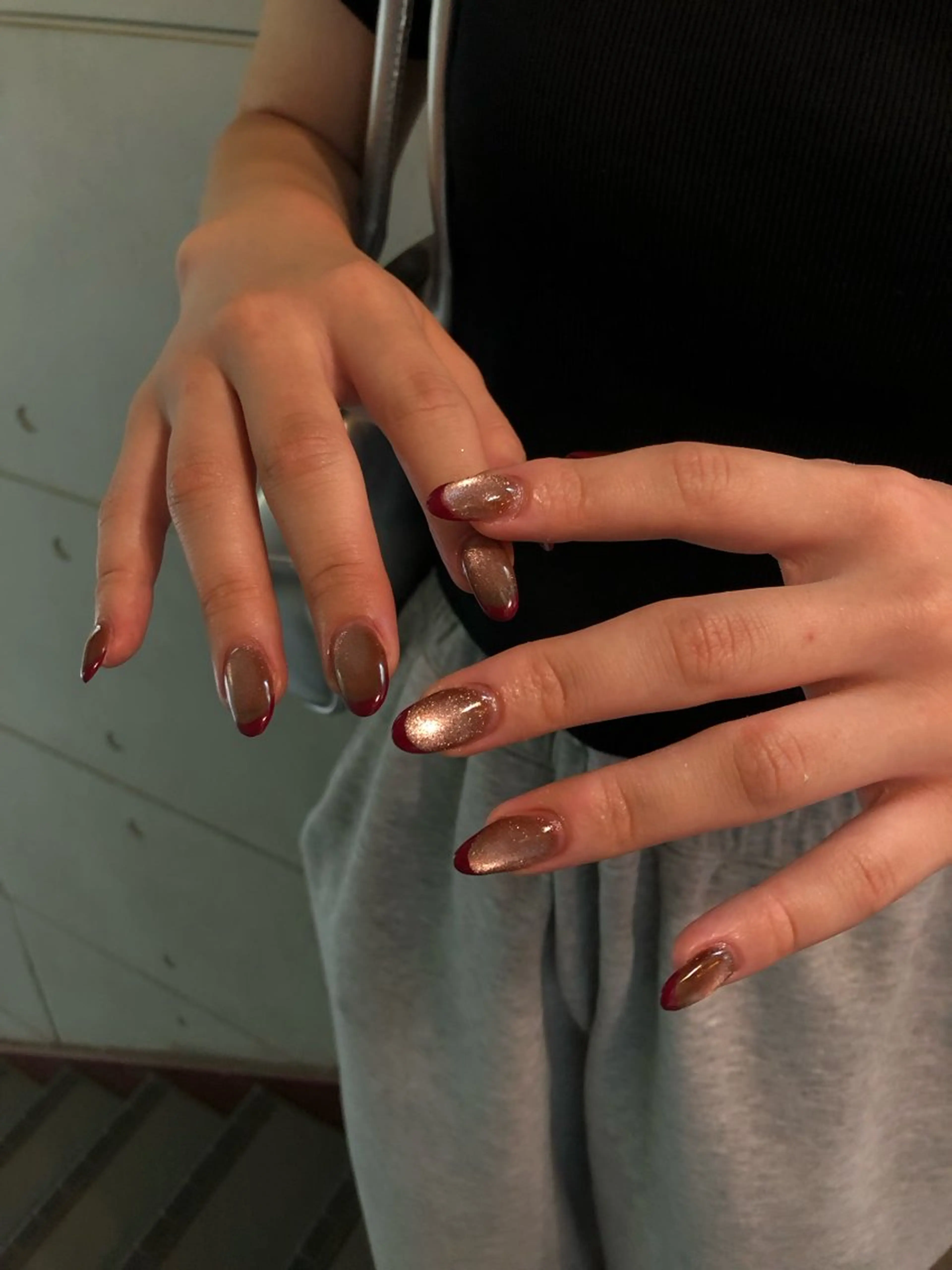 ネイル 長さ出し フレンチネイル マグネットネイル NAIL＆SPA PｰBOX所属・齋藤 璃愛のネイルデザイン
