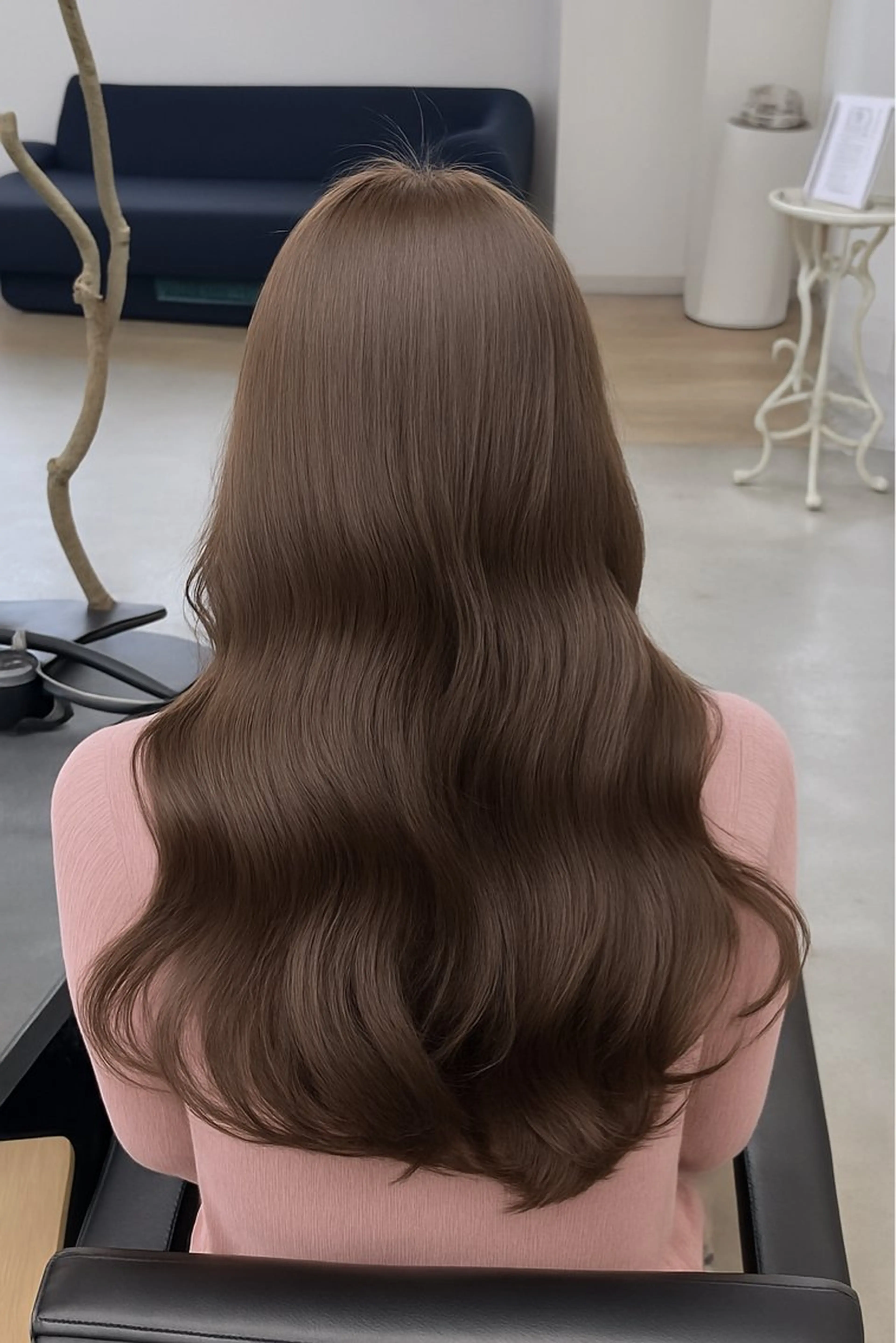 ロング カラー カット ヘアカラー ミルクティーレイヤー 大澤竜馬のヘアスタイル