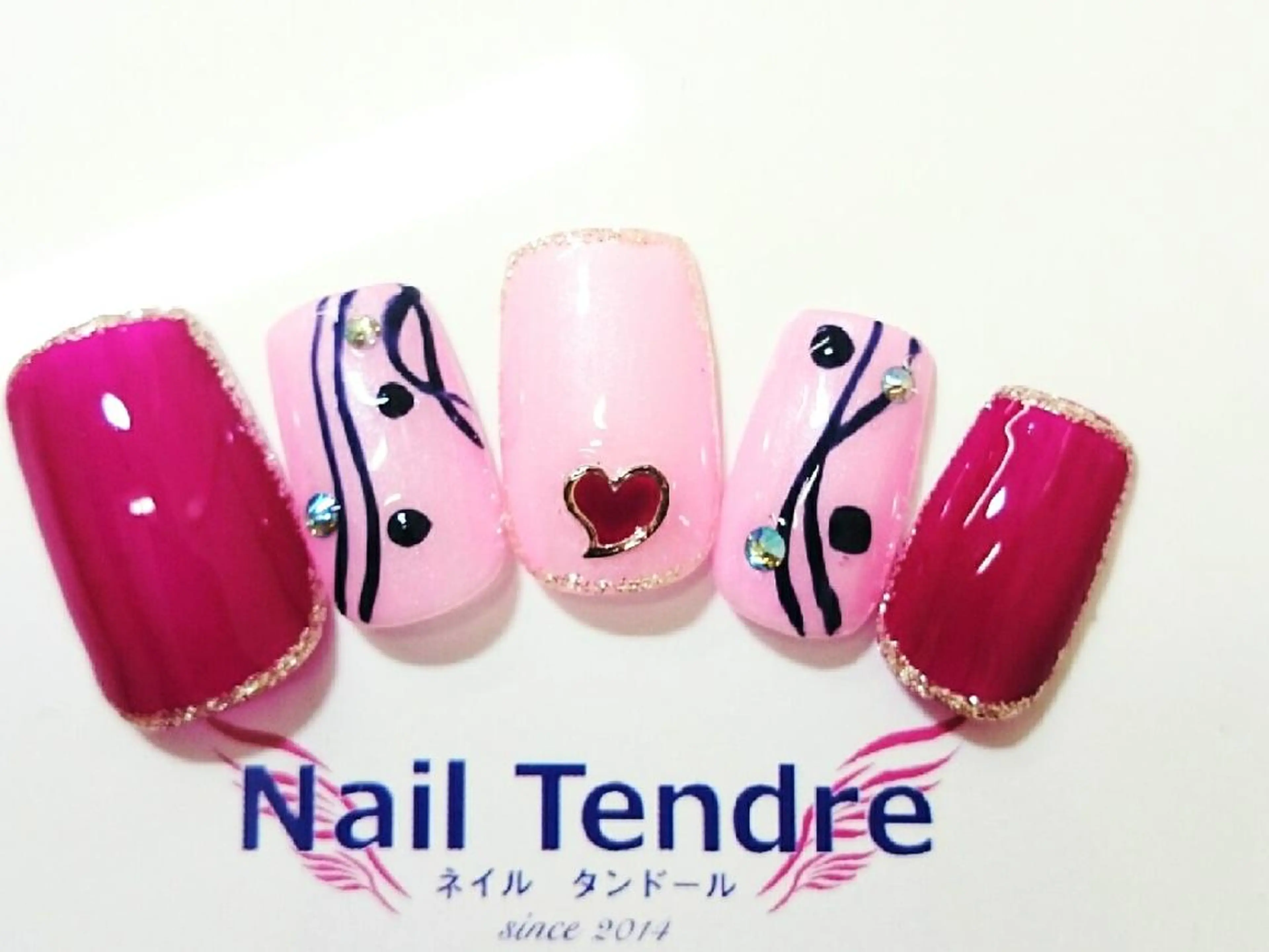 ネイル アートネイル ジェルネイル ソフトジェル ストーンネイル ハンドネイル Nail  Tendreのネイルデザイン