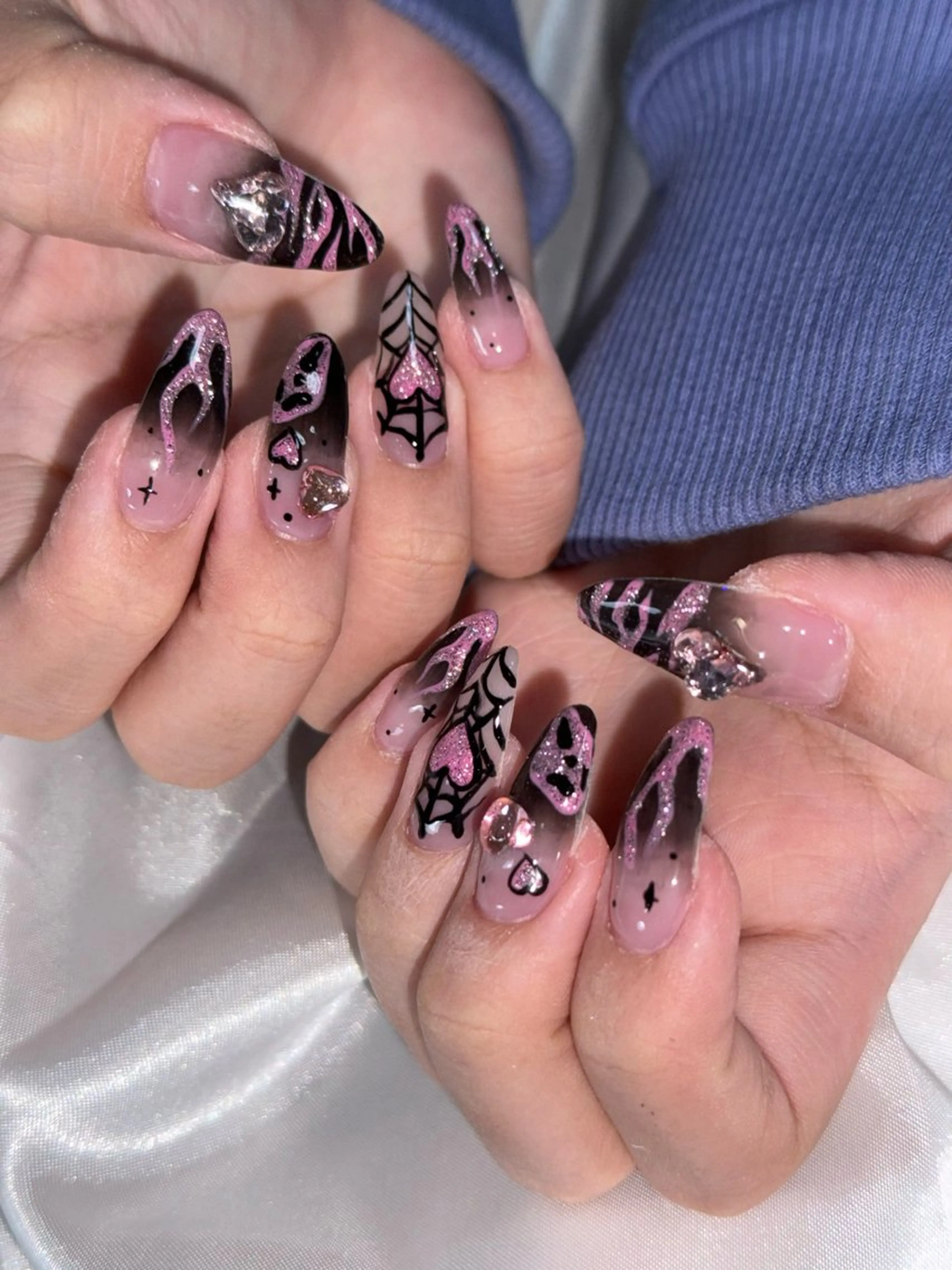 ネイル 長さ出し ジェルネイル 持ち込み パラジェル ピンク ハンドネイル flowers nailのネイルデザイン