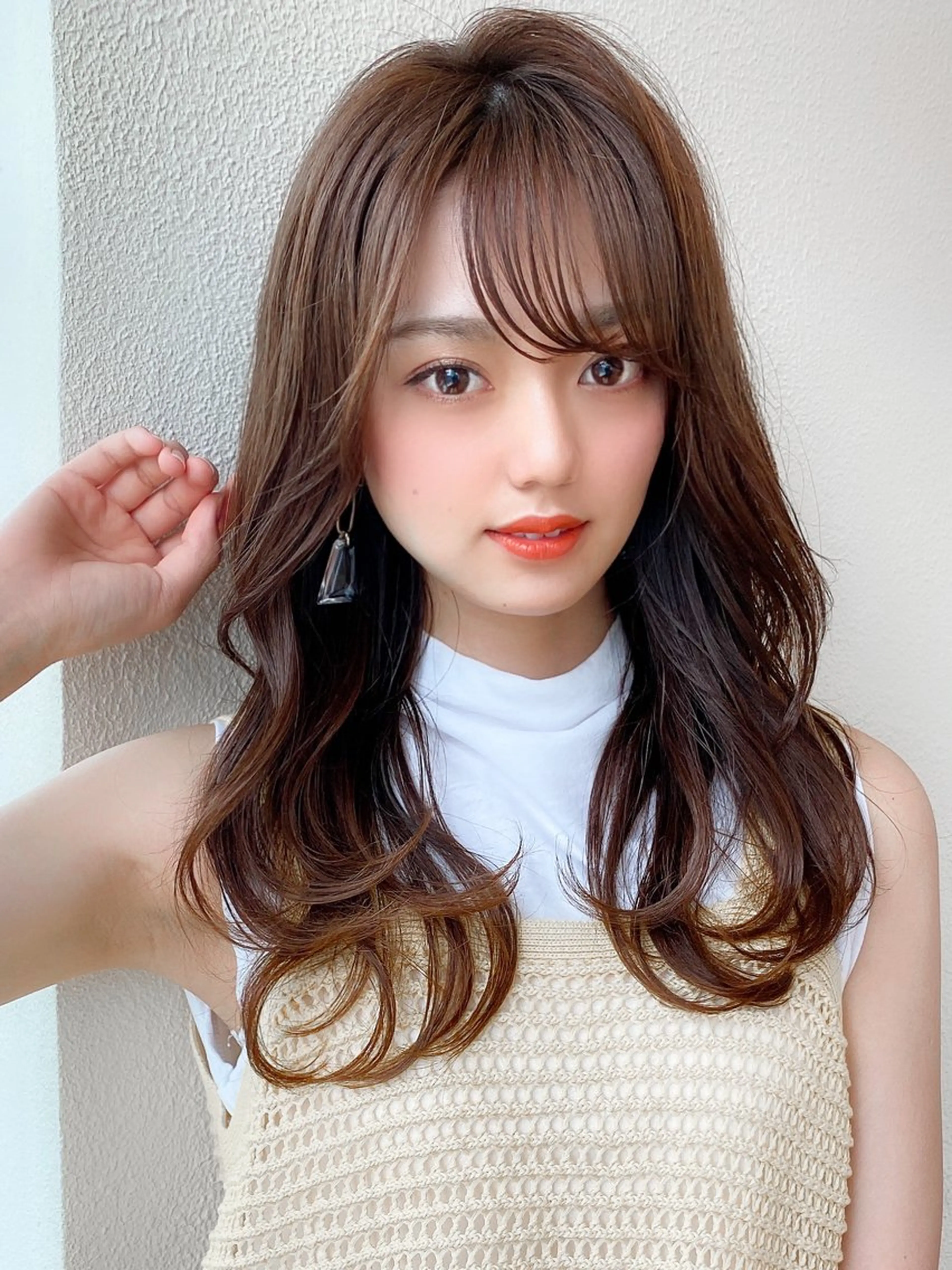 ロング カラー アッシュ アッシュブラック ベージュカラー 黒髪 ブリーチ 透明感カラー🩵 レイヤーカット/韓国のヘアスタイル