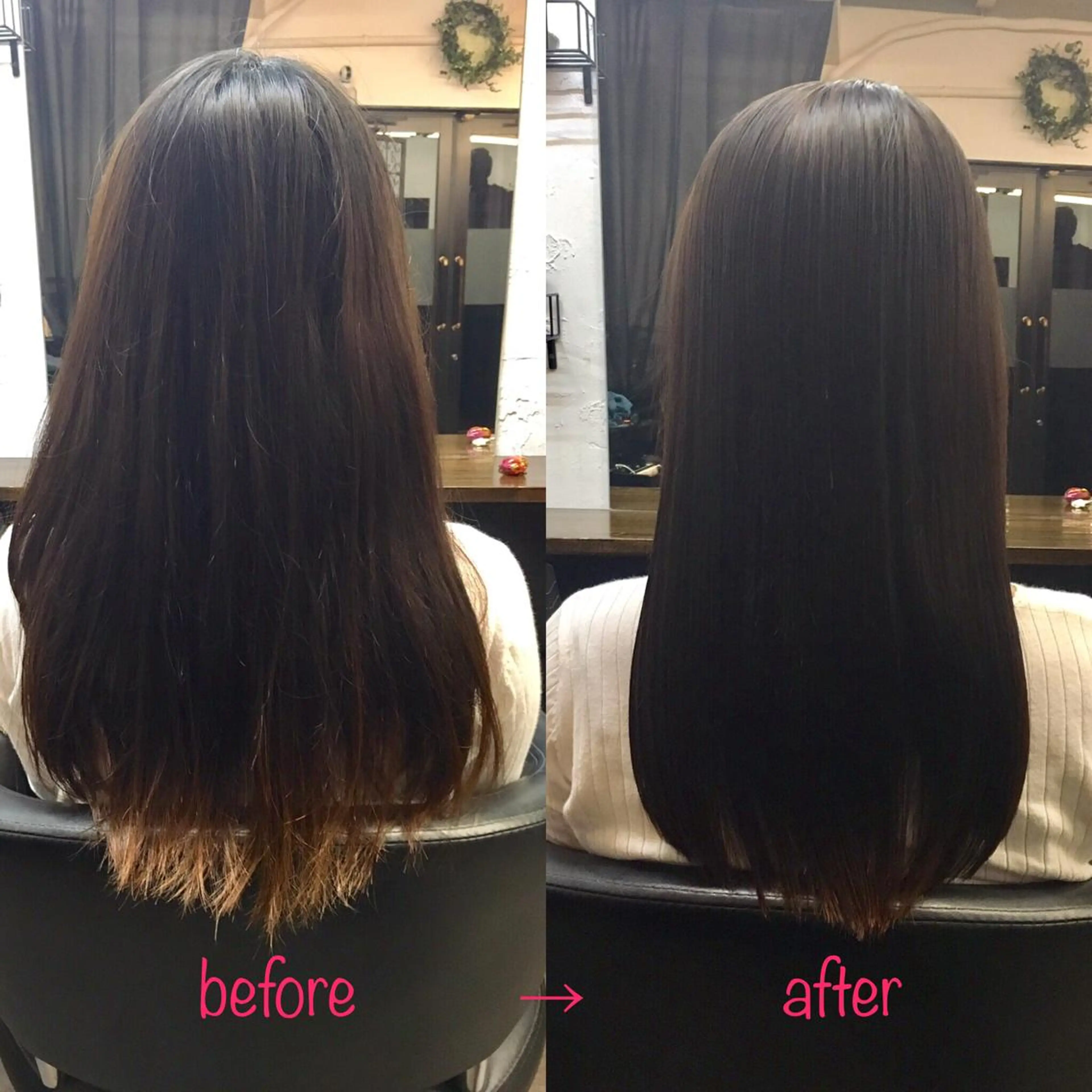 ロング カラー ブリーチ トリートメント 縮毛矯正&髪質改善 MAILHAIRのヘアスタイル