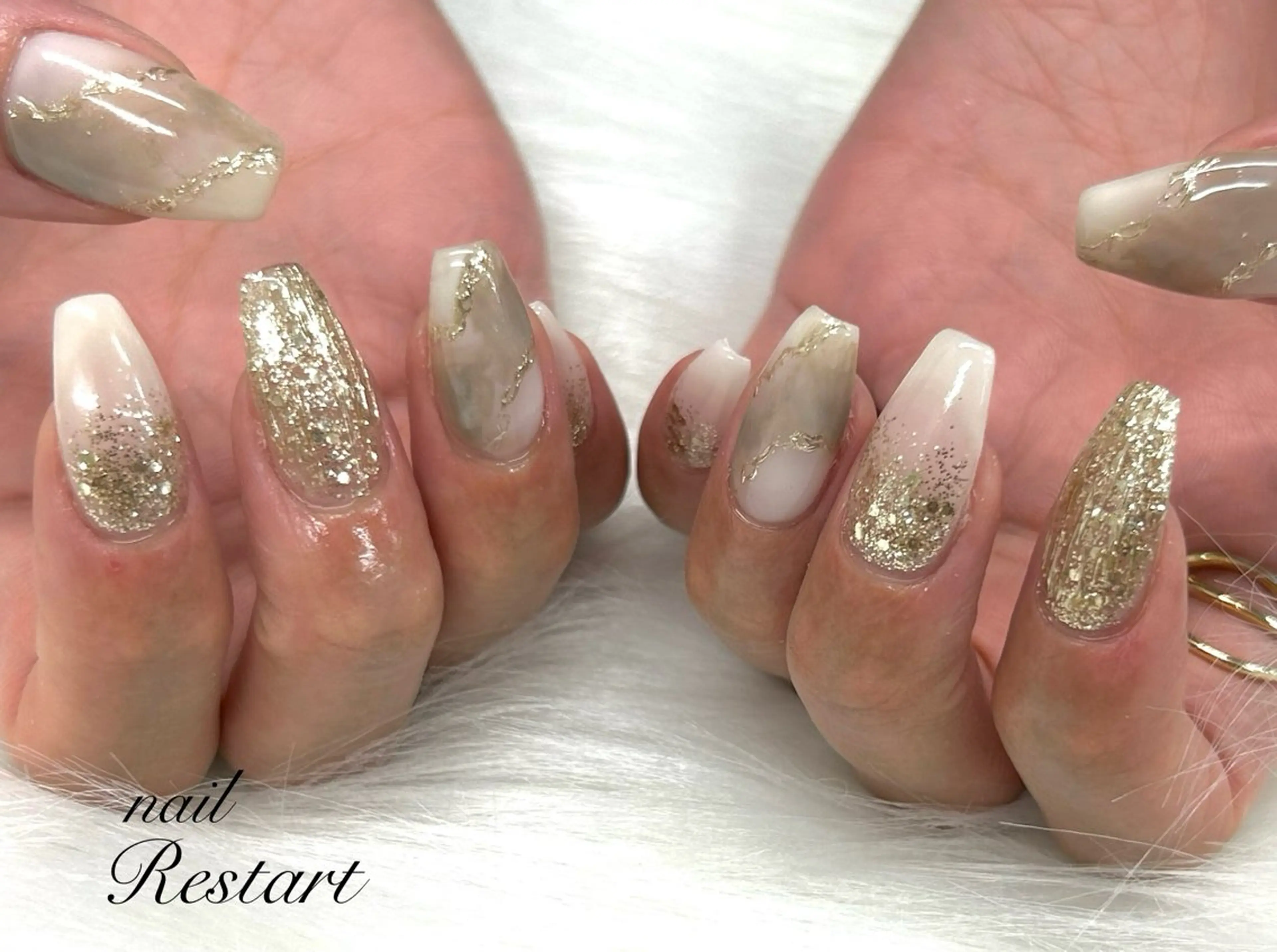ロング ハンドネイル nail Restart所属・Restart YURIのネイルデザイン
