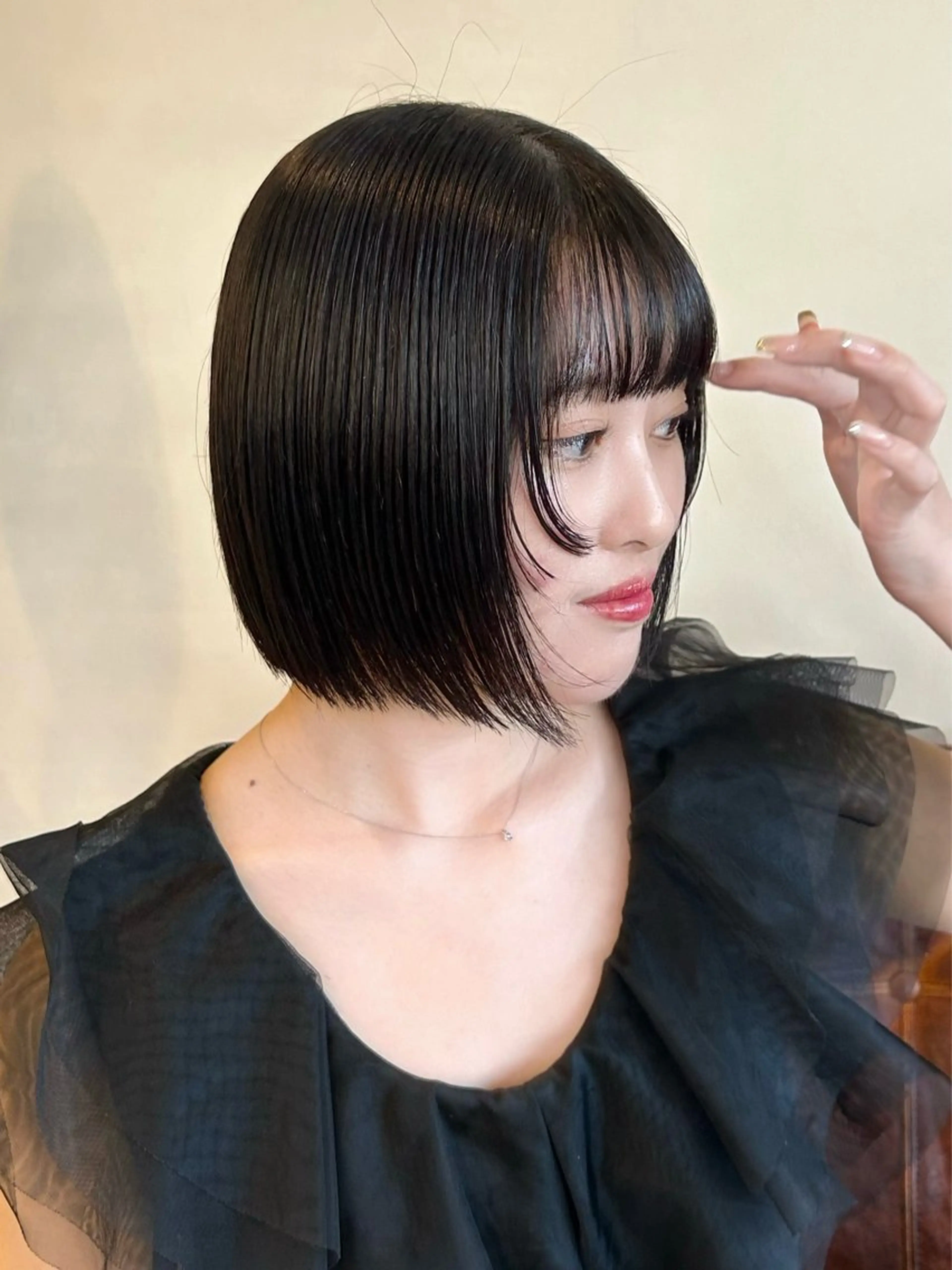 ショート 姫カット カット 梅田/透明感カラー ボブレイヤーきょうかのヘアスタイル