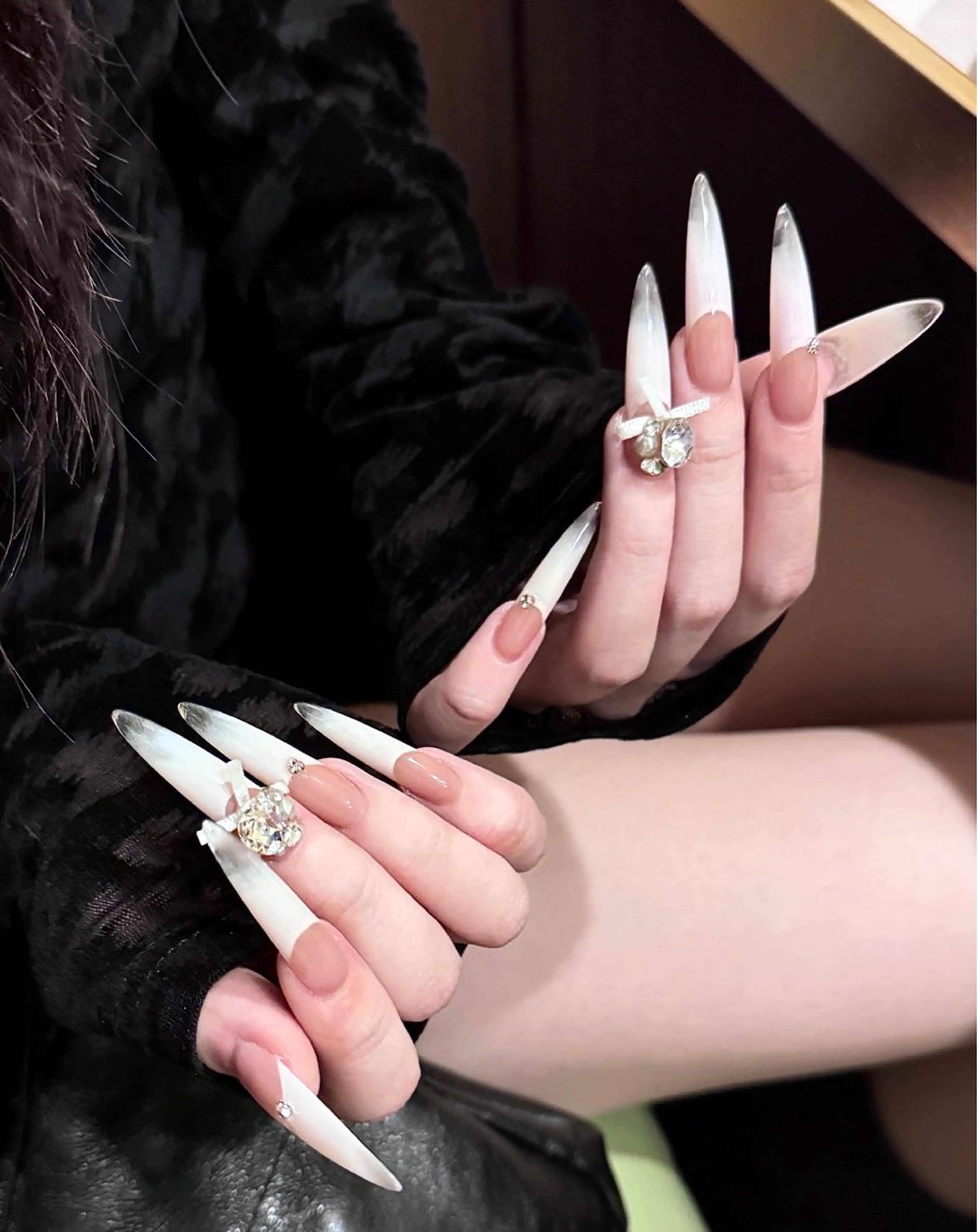 【新規スカルプオフ半額】チップ長さ出し⭐️クラッシュネイル✨💎人気メニュー✨🤍の写真