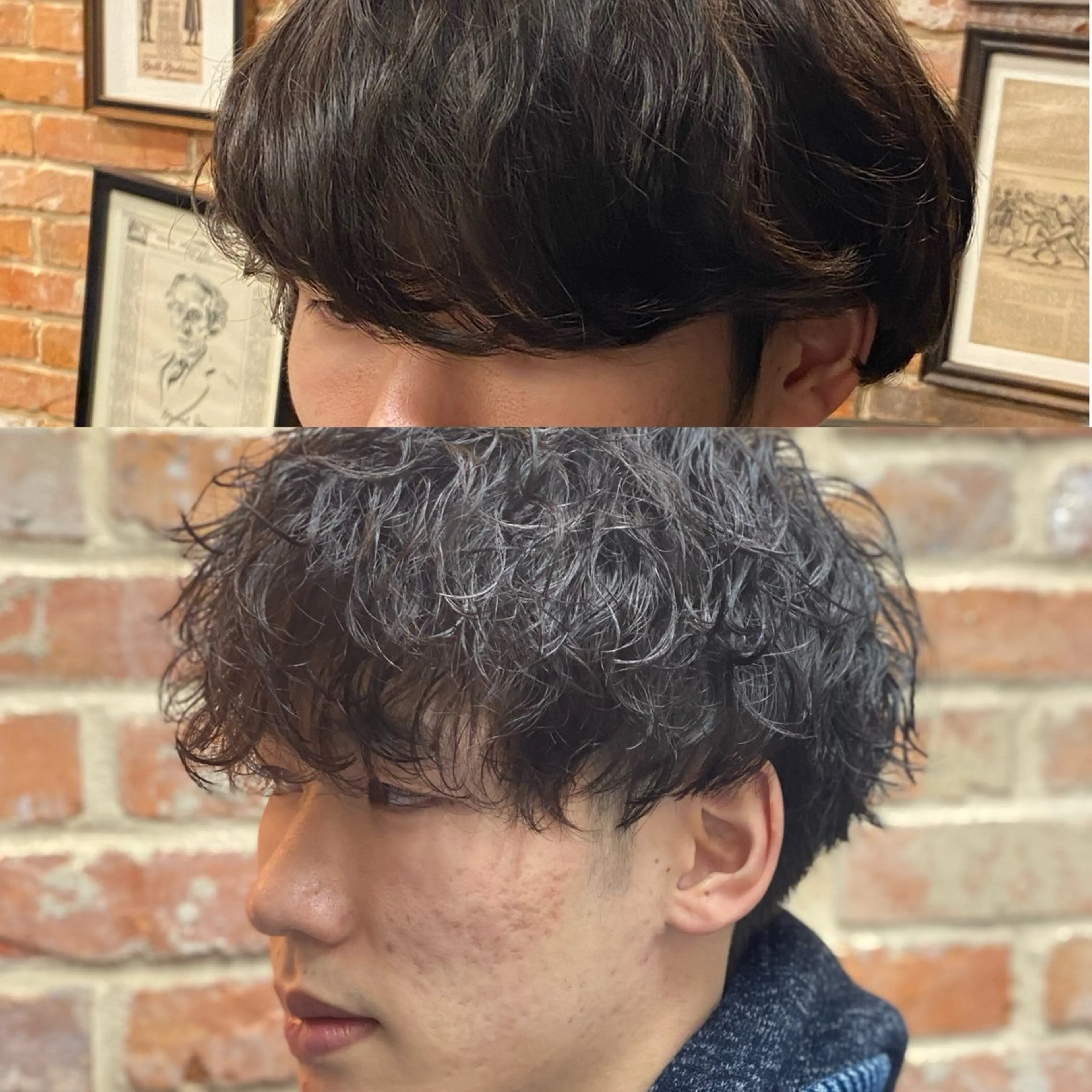 ミディアム パーマ メンズ 波巻きパーマ vivre25所属・メンズ特化理容室 vivre25 石田のヘアスタイル