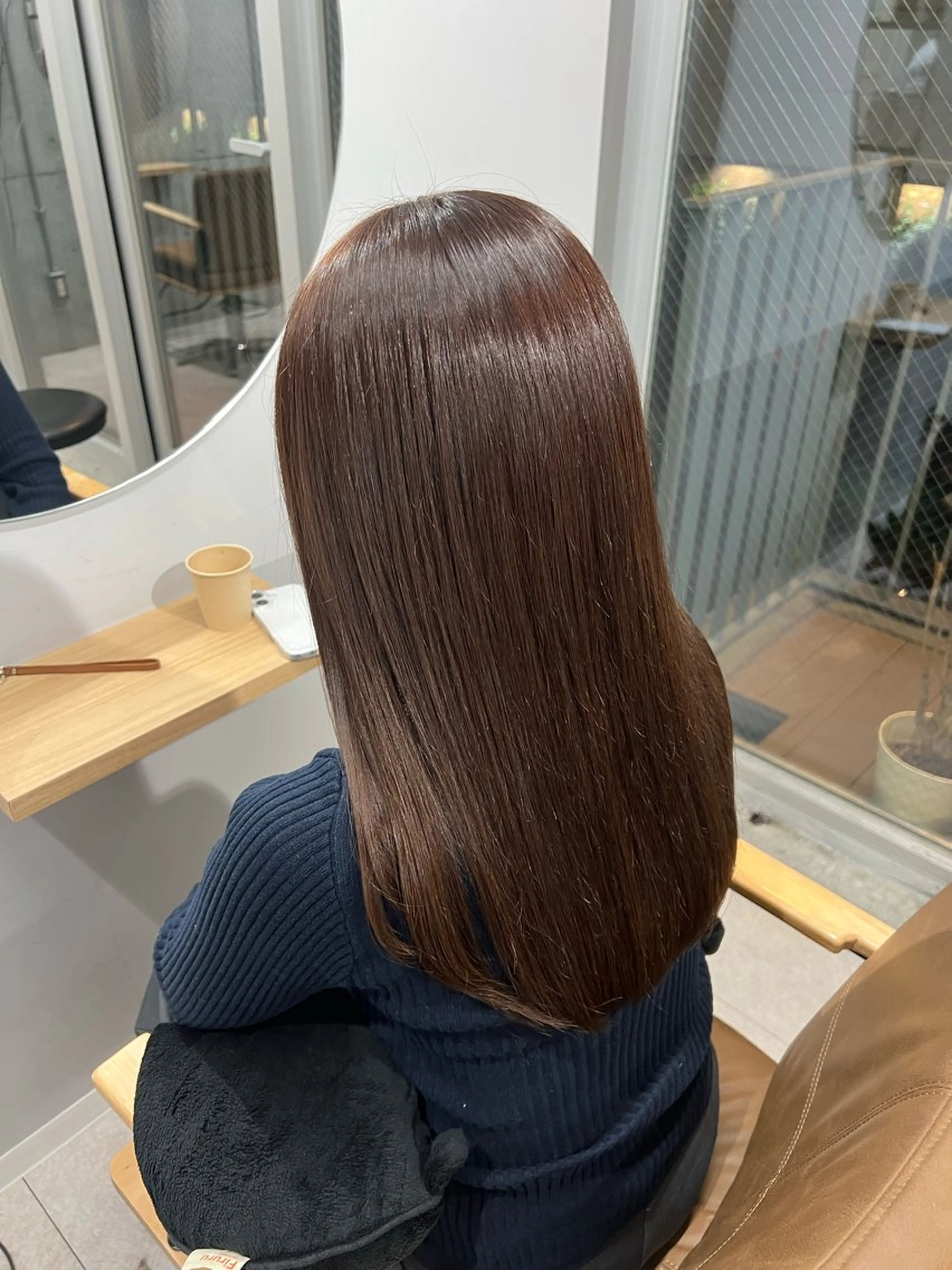 ロング カラー ブラウンカラー チョコレートブラウン カット ヘアカラー トリートメント 透明感カラー/ベージ ュ/HIKARU🌿のヘアスタイル