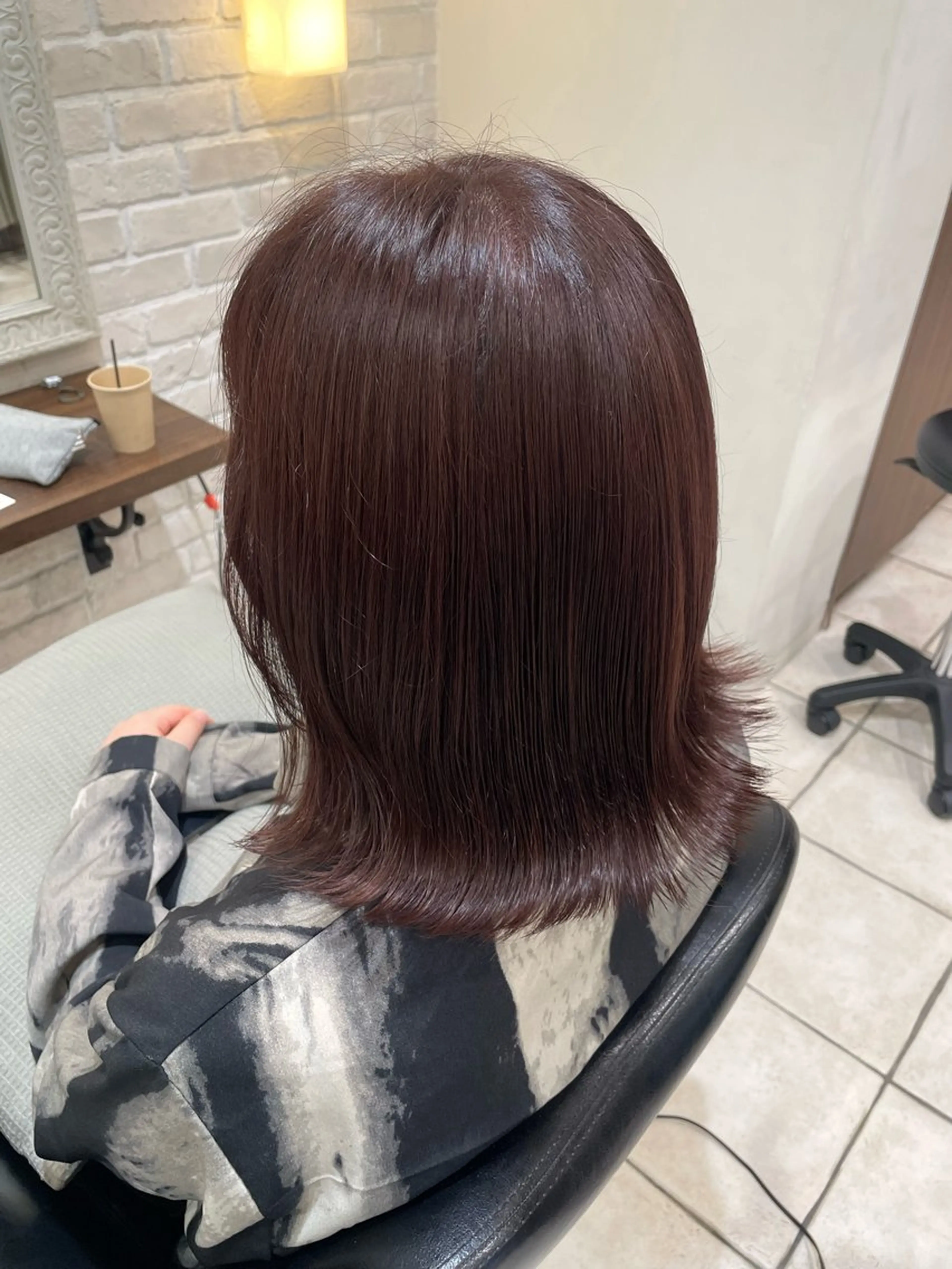 ミディアム カラー ブリーチ 透明感カラー グレージュ ラベンダーカラー ラベンダーグレージュ 🌷misaki 🌷のヘアスタイル