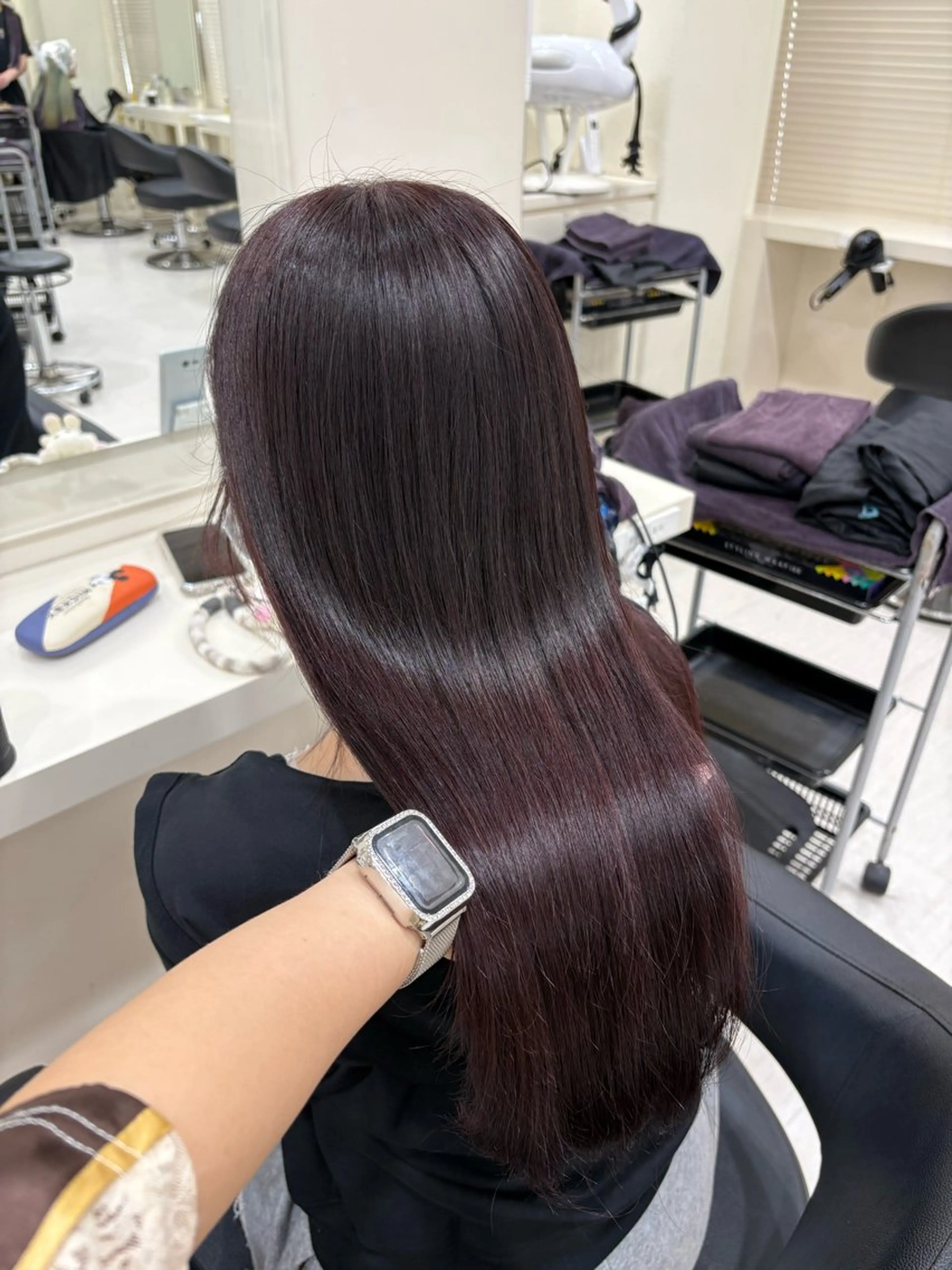 ミディアム カラー ヘアアレンジ ヘアカラー 💟RINNA 艶カラー💟のヘアスタイル