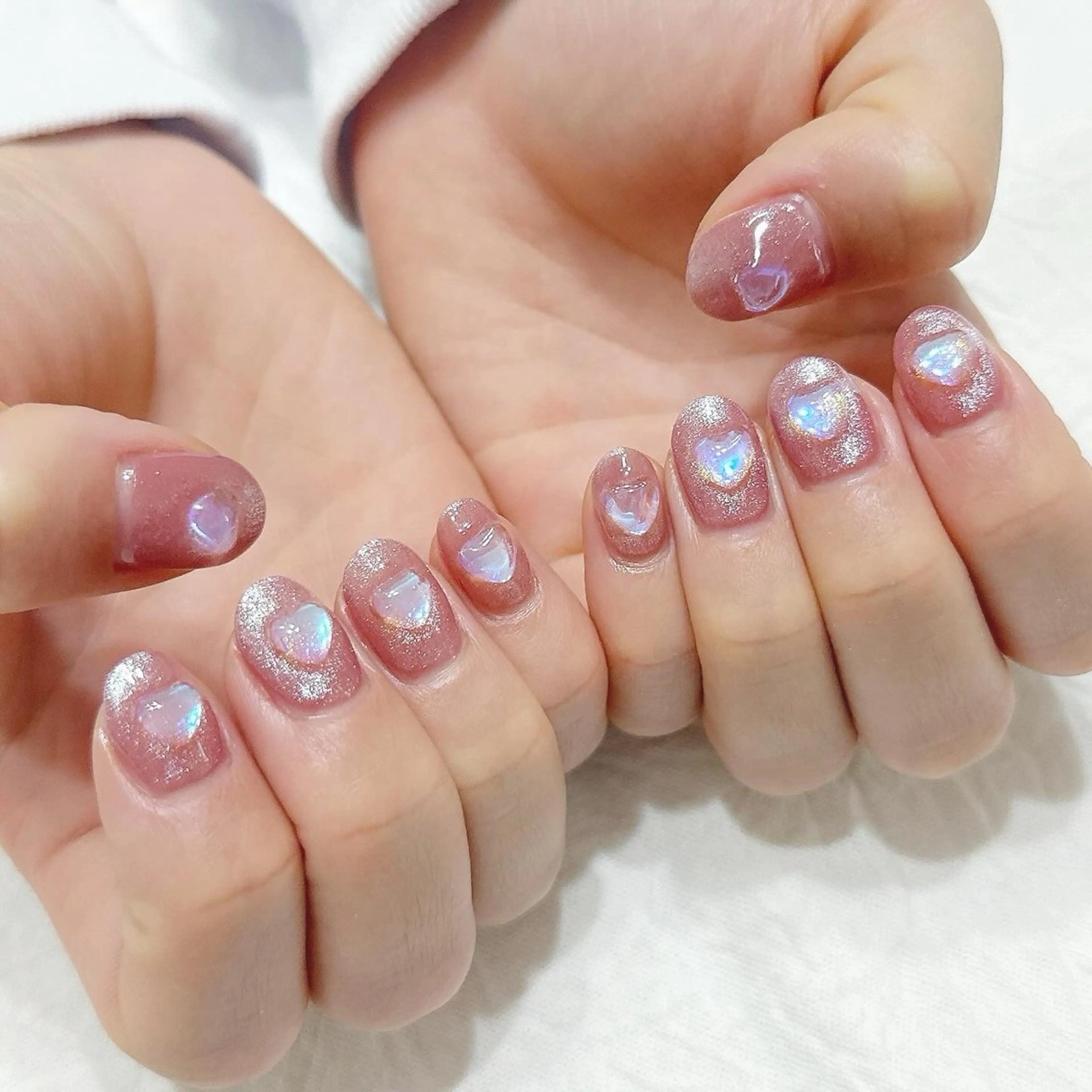 ネイル オーロラネイル キラキラネイル ハンドネイル peaberry nailのネイルデザイン