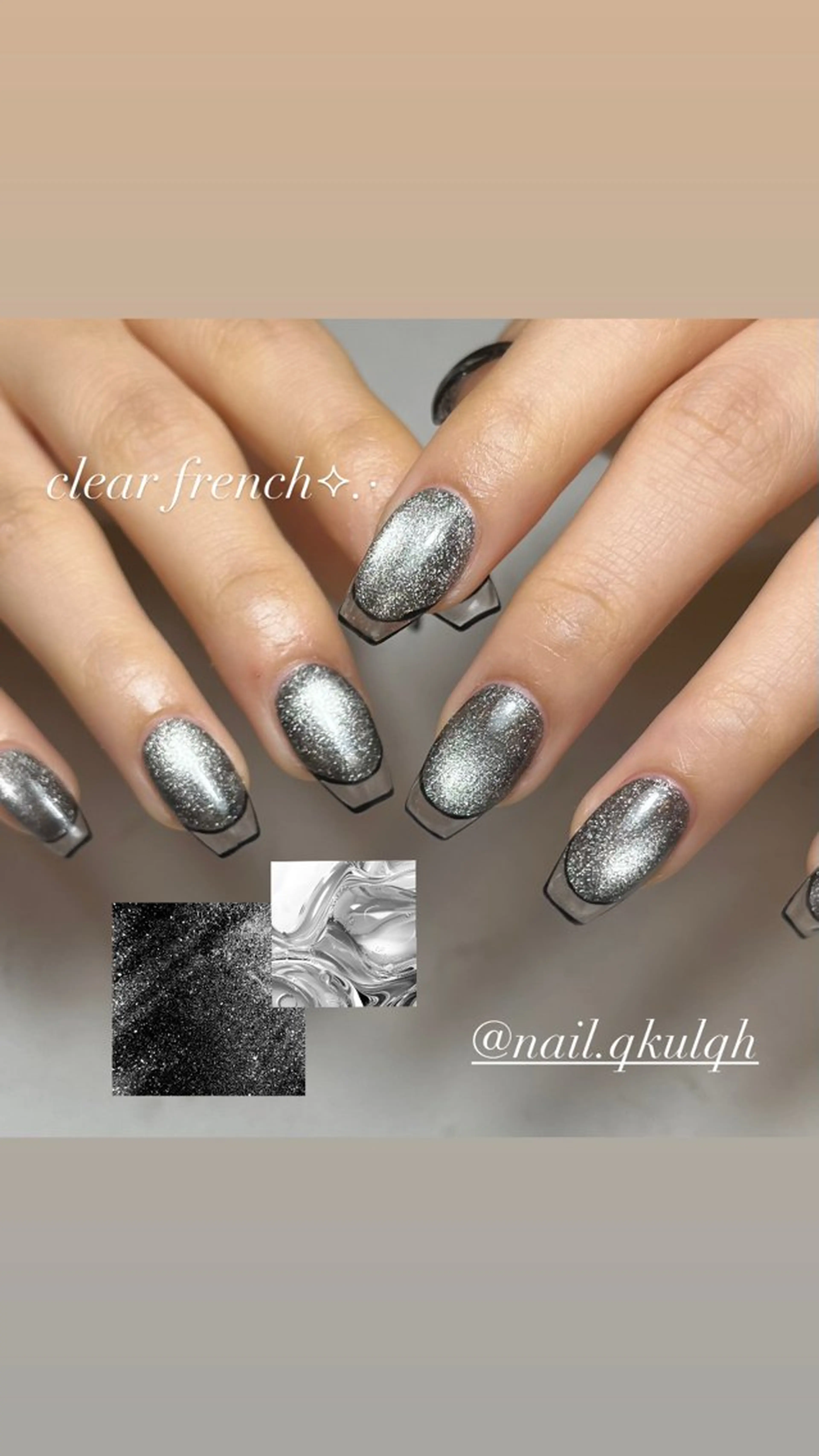 ネイル クリアネイル フレンチネイル ハンドネイル D.d Haruka /y2k/持ち込みのネイルデザイン