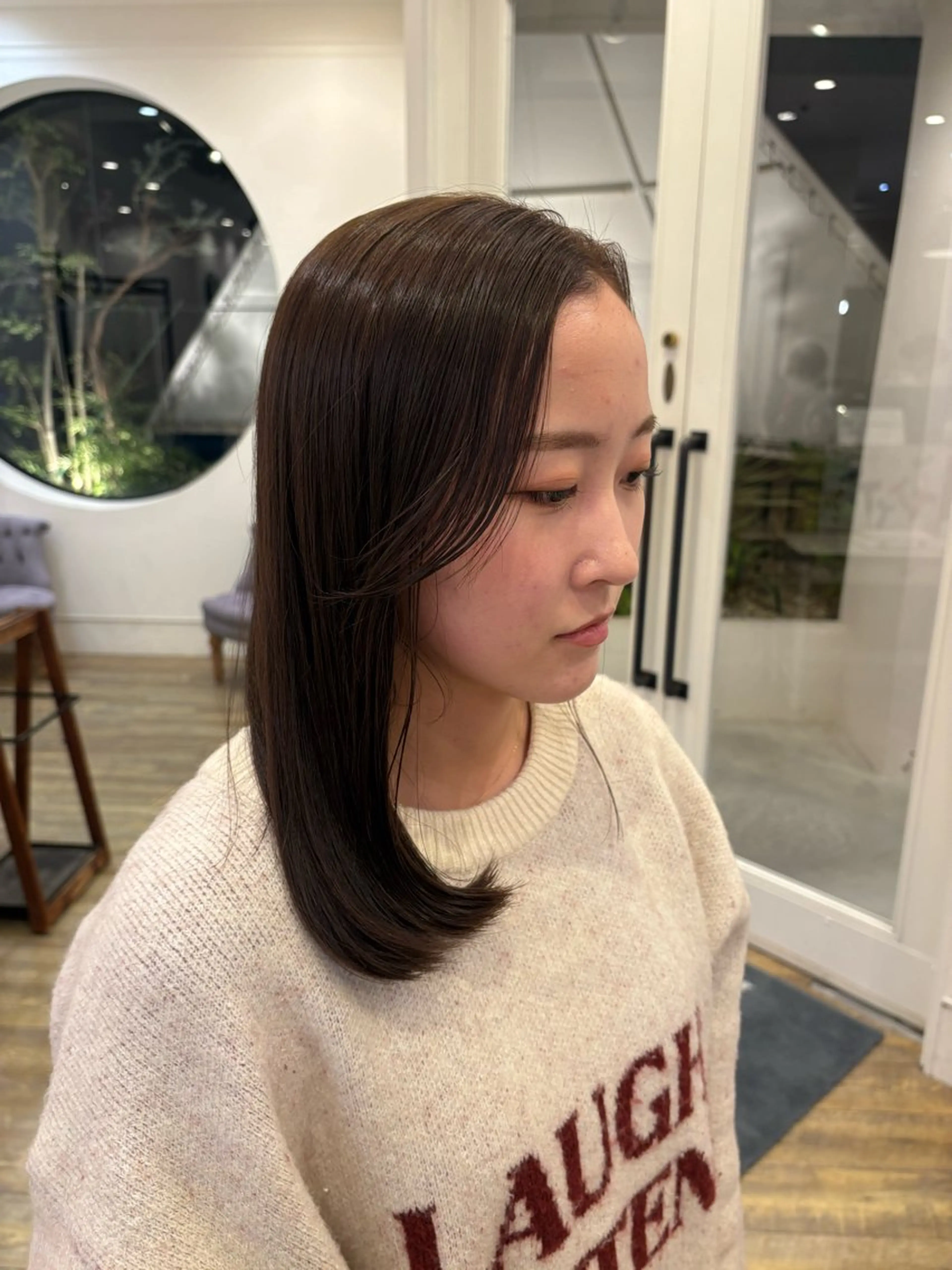 ミディアム 顔周りカット 似合わせカット MAHAE 中司のヘアスタイル