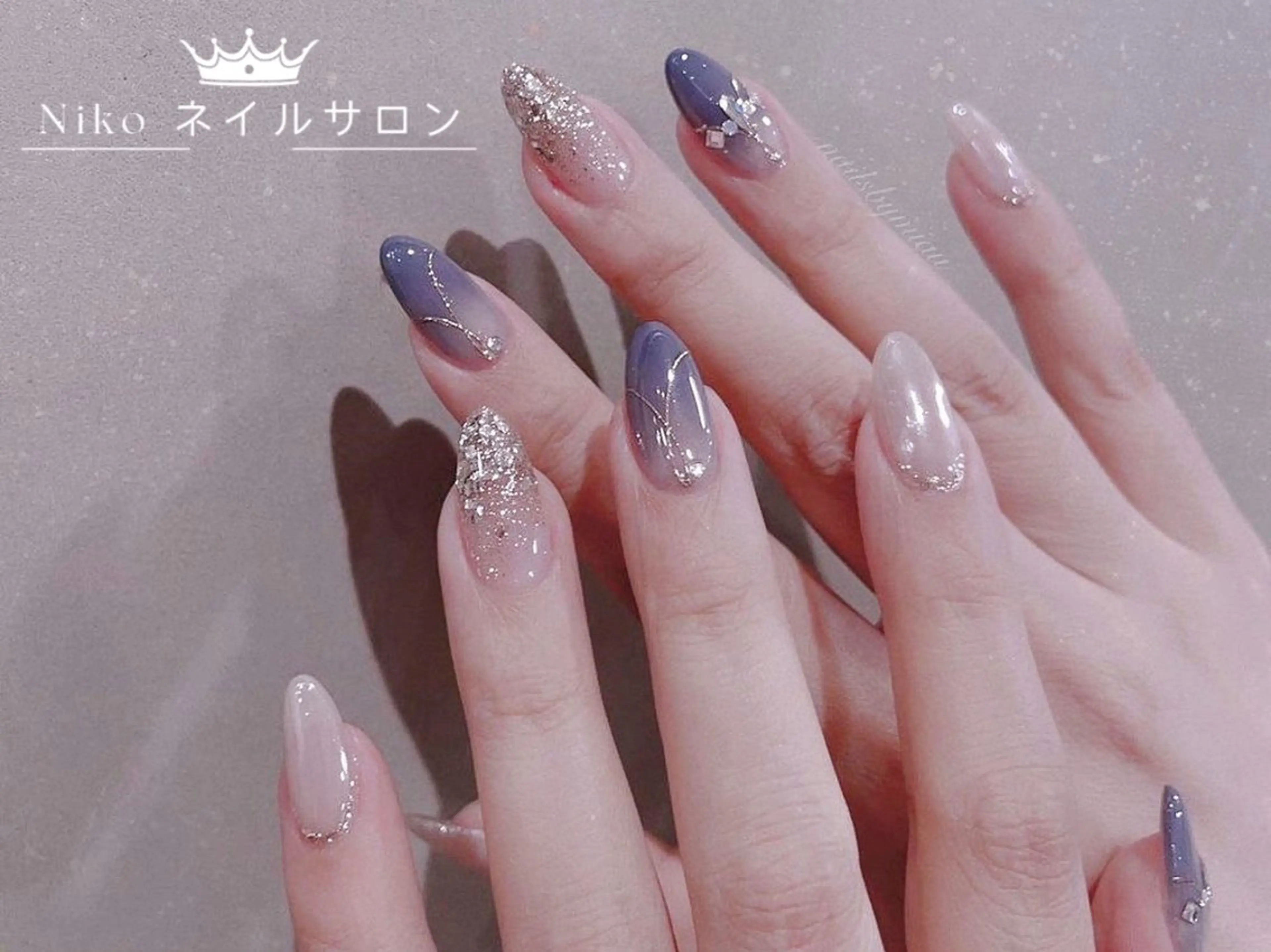 ネイル 長さ出し フットネイル ジェルネイル 韓国ネイル マグネットネイル Niko nailサロンのネイルデザイン