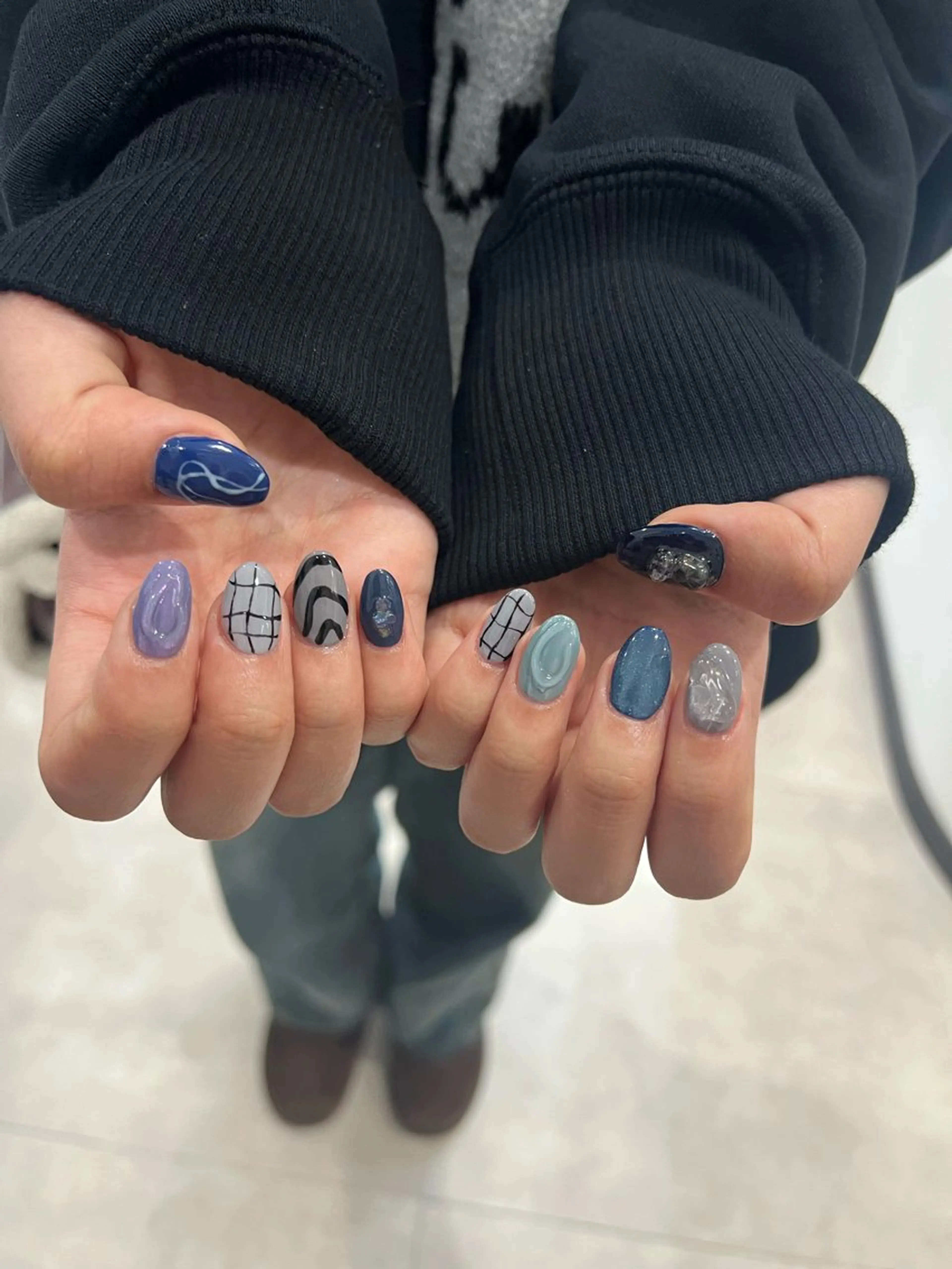 ネイル 長さ出し フットネイル フレンチネイル ガラスフレンチ グラデーション ハンドネイル M2beauty Renaのネイルデザイン