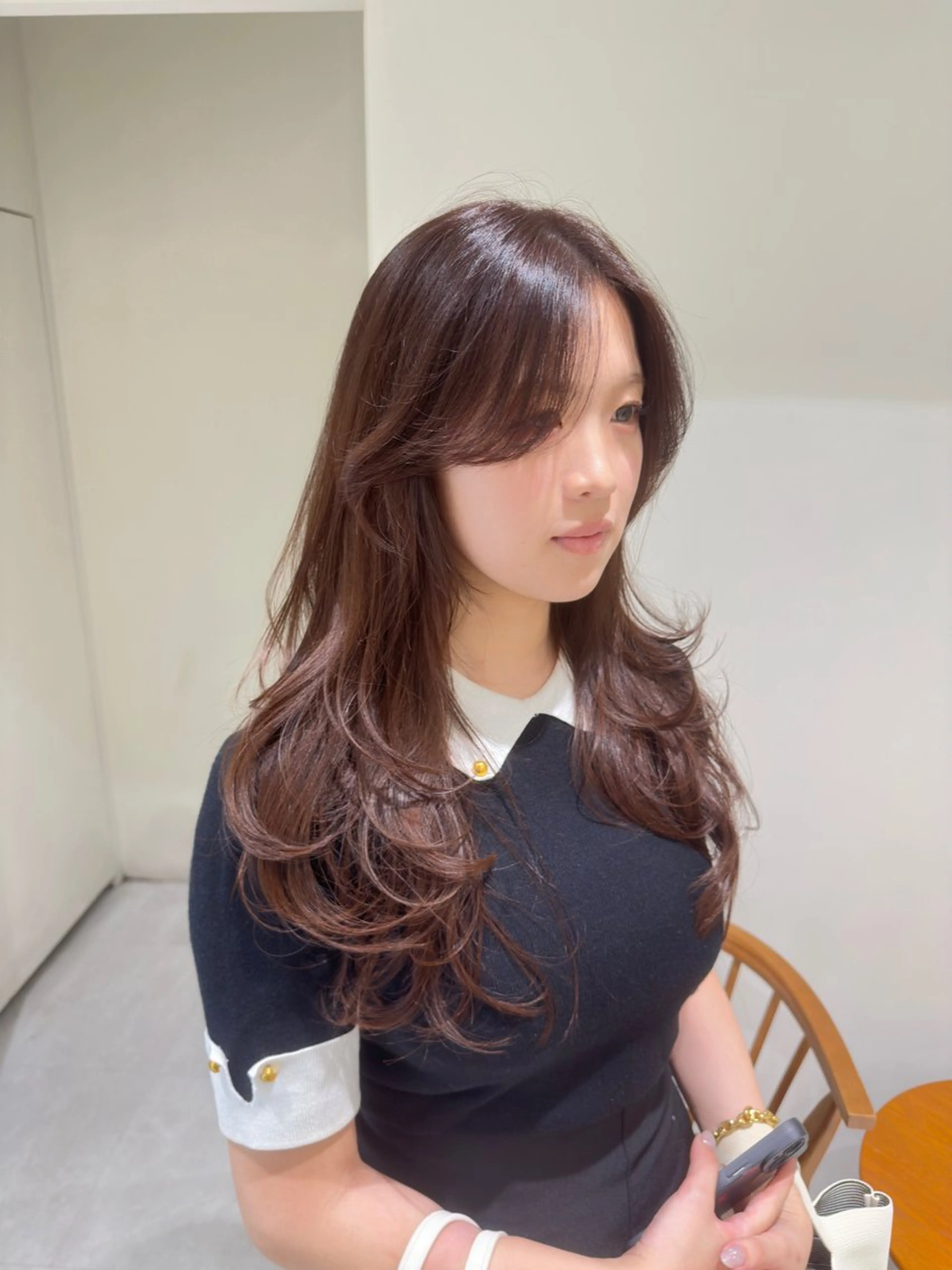 ロング カラー 顔周りカット レイヤーカット ロング 小顔カット 表参道/レイヤー/ 髪質改善/ryoのヘアスタイル
