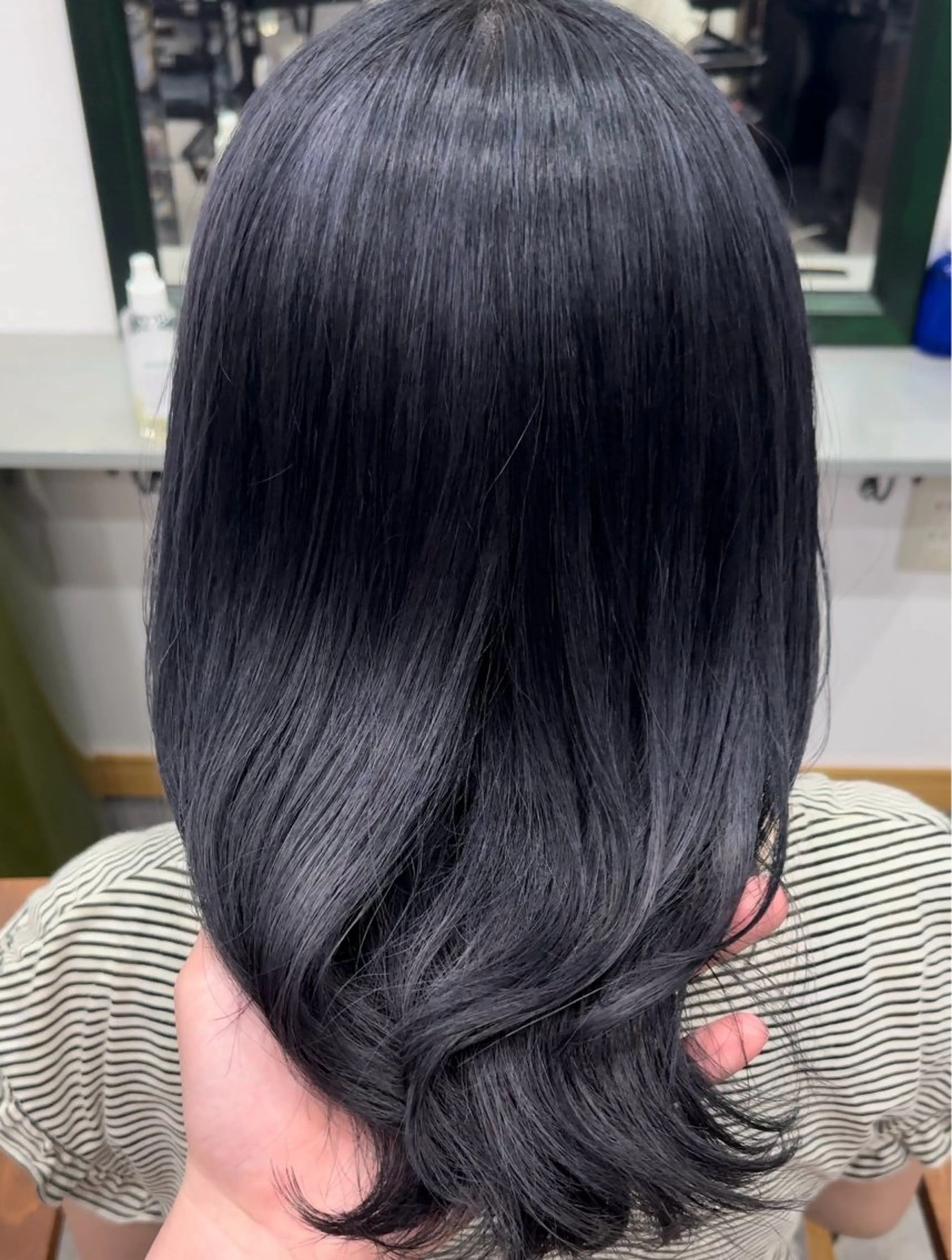 カラー 黒髪 ネイビーカラー Liberte hair所属・Liberte 佐藤秀太のヘアスタイル