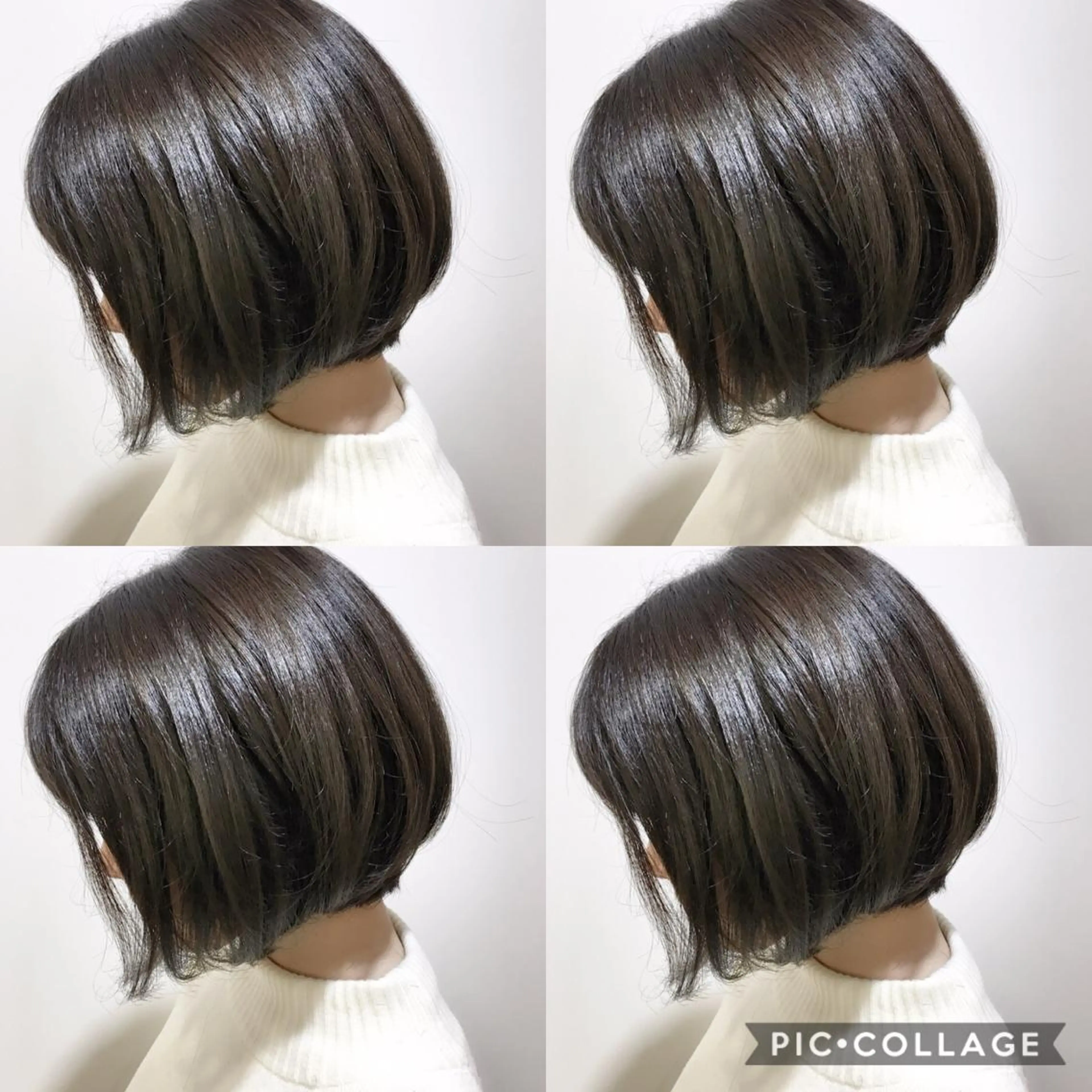 ショート カラー 前下がりボブ ブリーチ グレージュ ボブ ブリーチ無しカラー 👑店長　平松　由のヘアスタイル