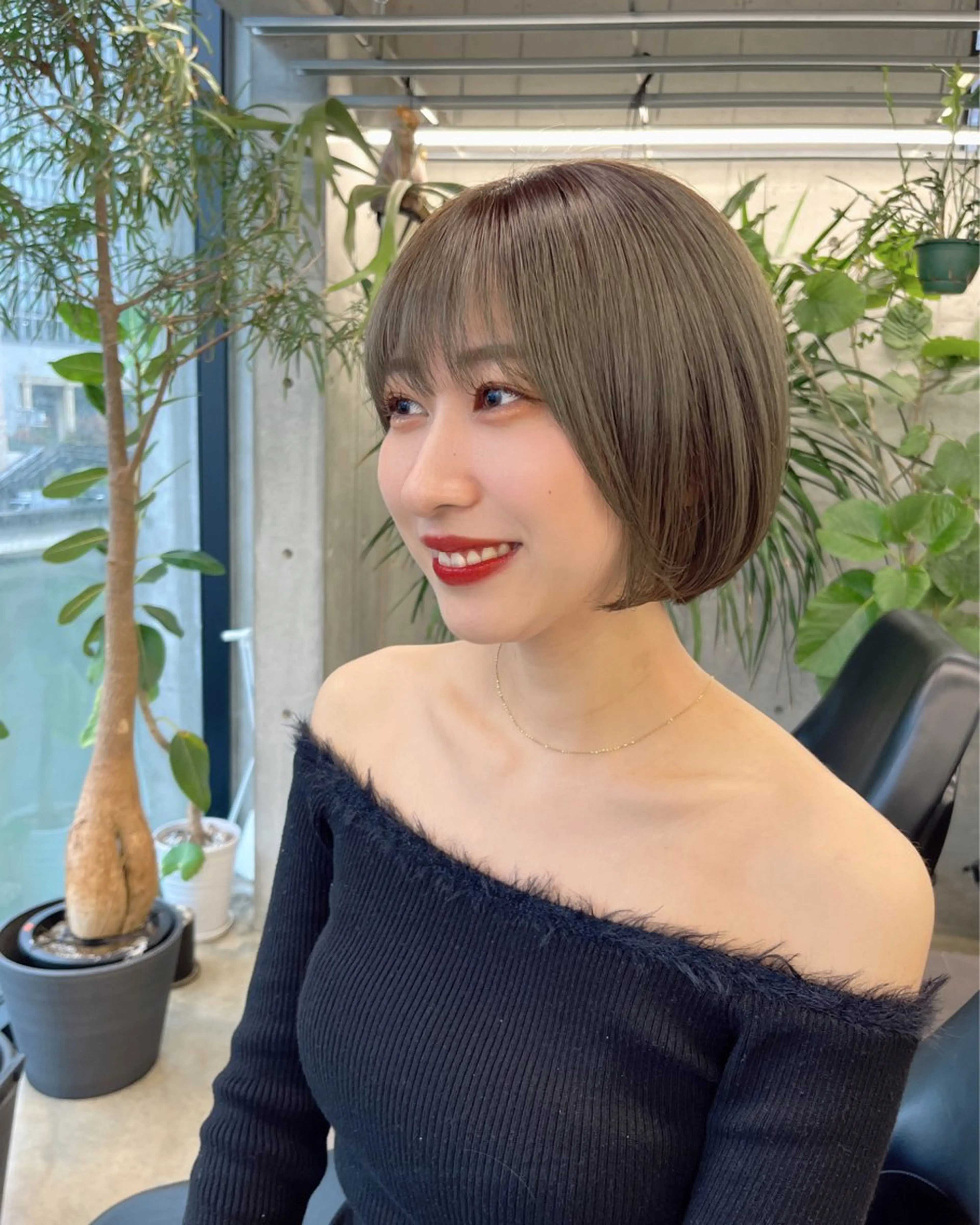 ミディアム カラー カット ヘアカラー ダブルカラー/ ケアブリーチ/クニトのヘアスタイル