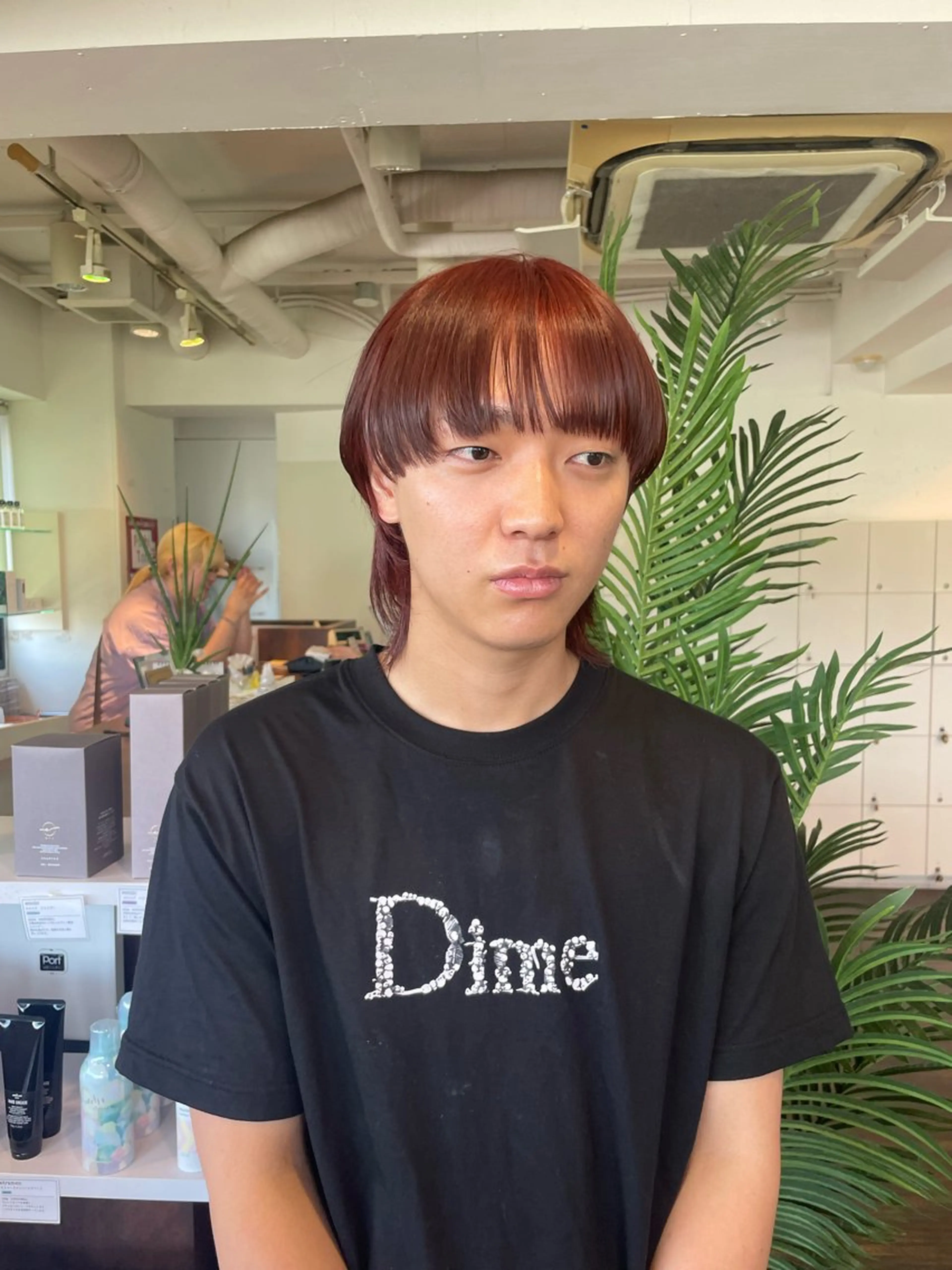 カラー メンズ メンズウルフカット レッドカラー ウルフカット カット ヘアカラー 佐藤 綾郁のヘアスタイル