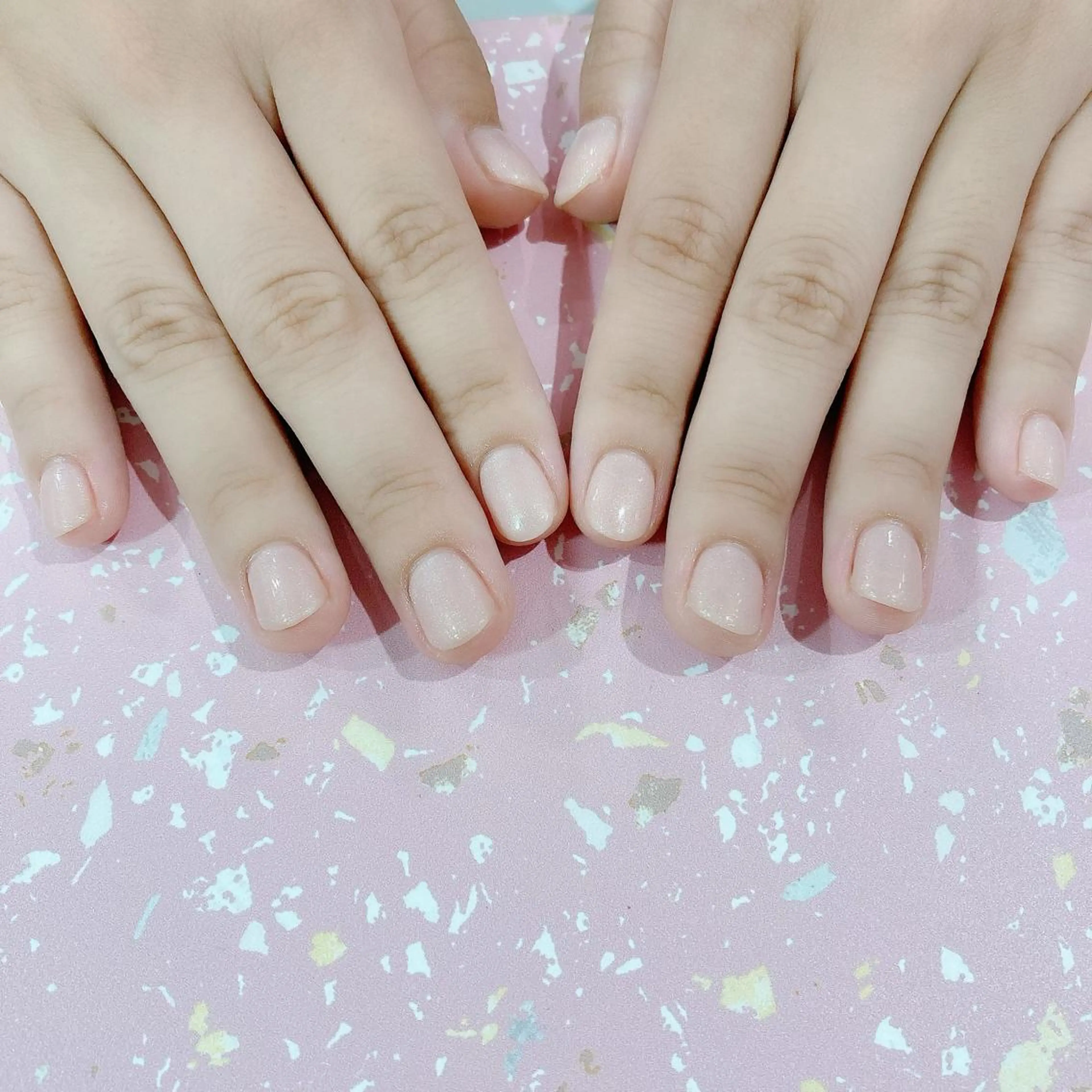 ネイル ジェルネイル ラメ(グリッター) オフィスネイル ワンカラーネイル パラジェル ハンドネイル Nail Kのネイルデザイン