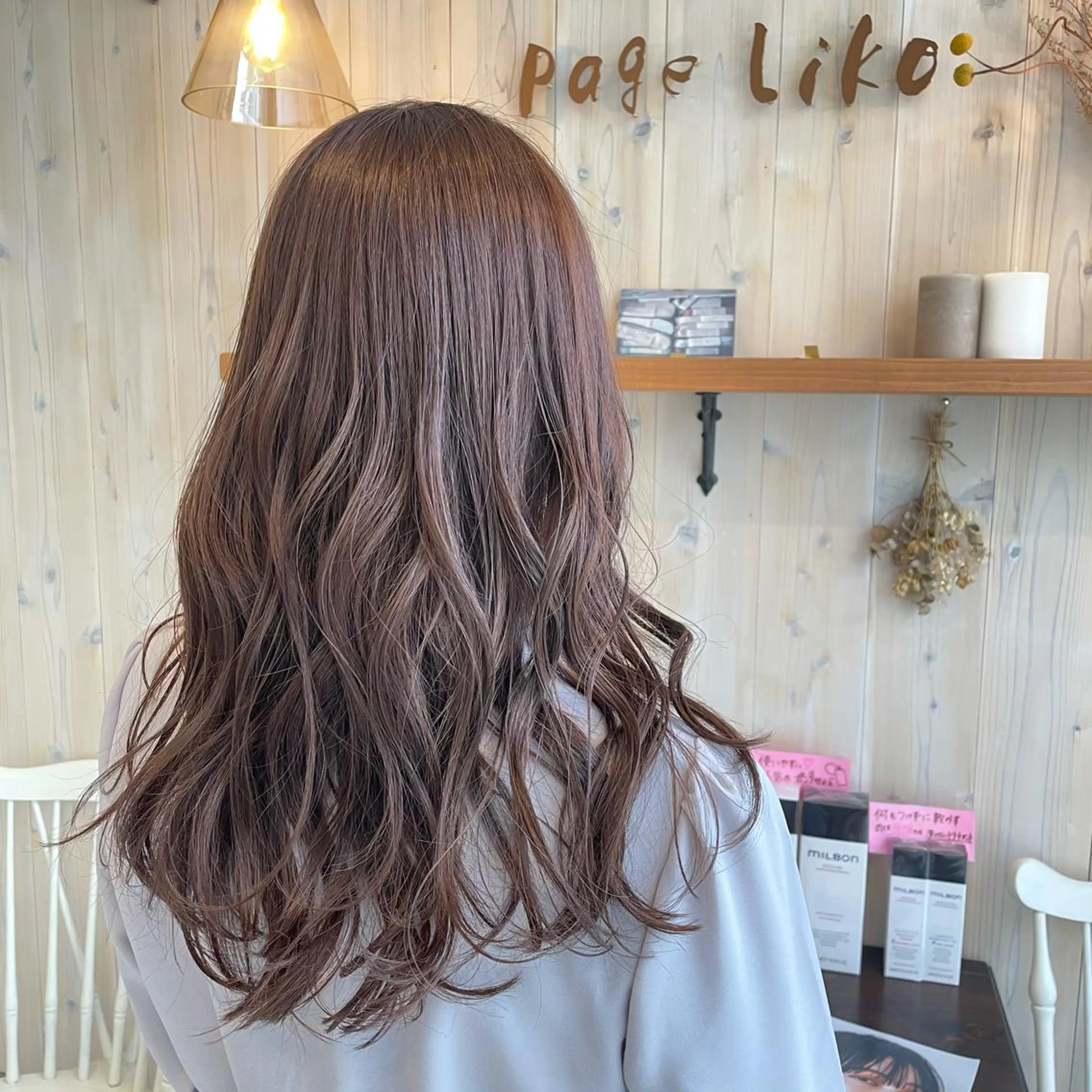 ロング カラー ベージュカラー ピンクカラー ピンクベージュ 透明感カラー/ 寺田千雅子のヘアスタイル