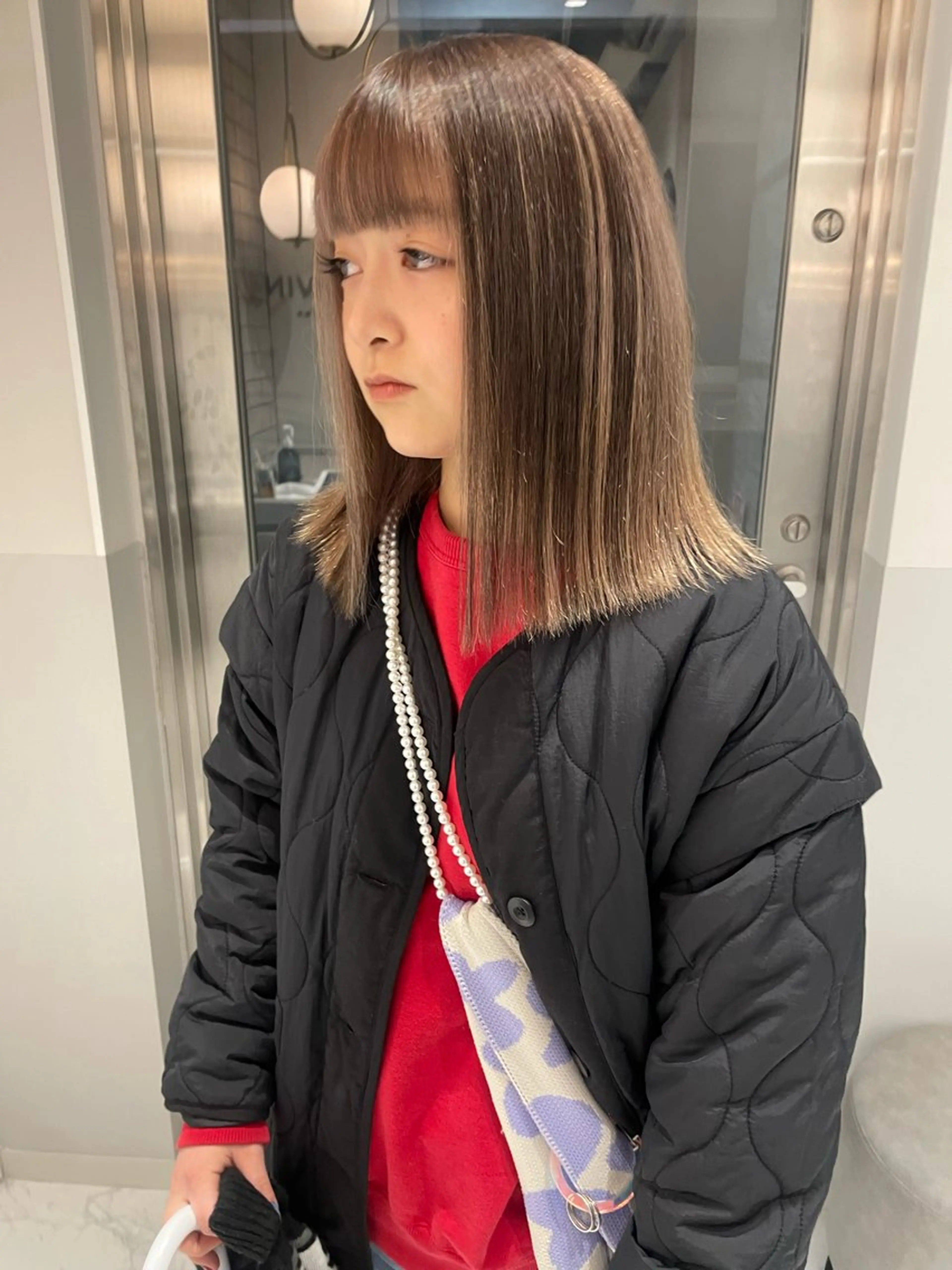 ミディアム カラー カット ヘアカラー satsuki ito/暖色、パーマのヘアスタイル