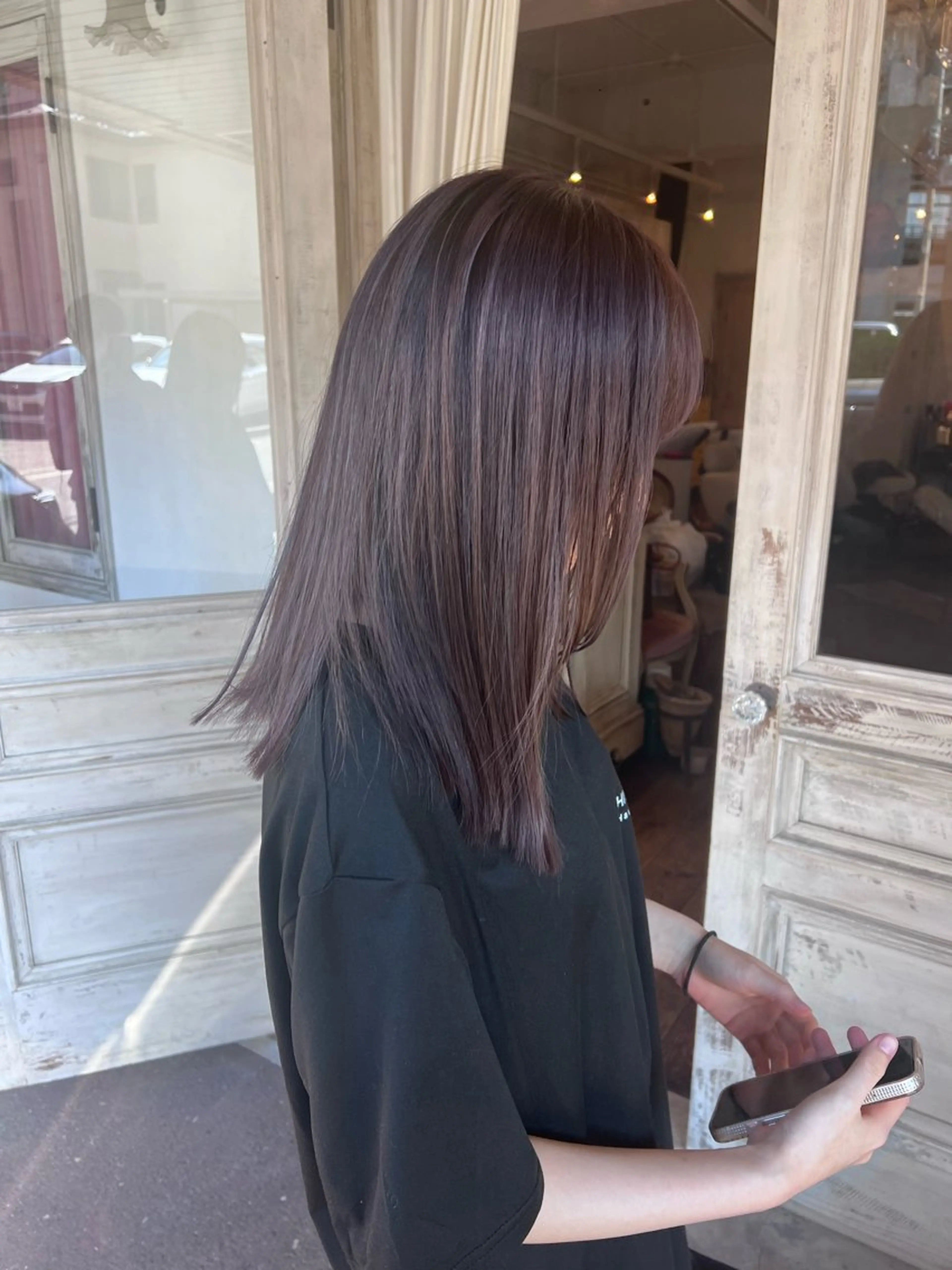 セミロング カラー ヘアカラー こじま りおのヘアスタイル