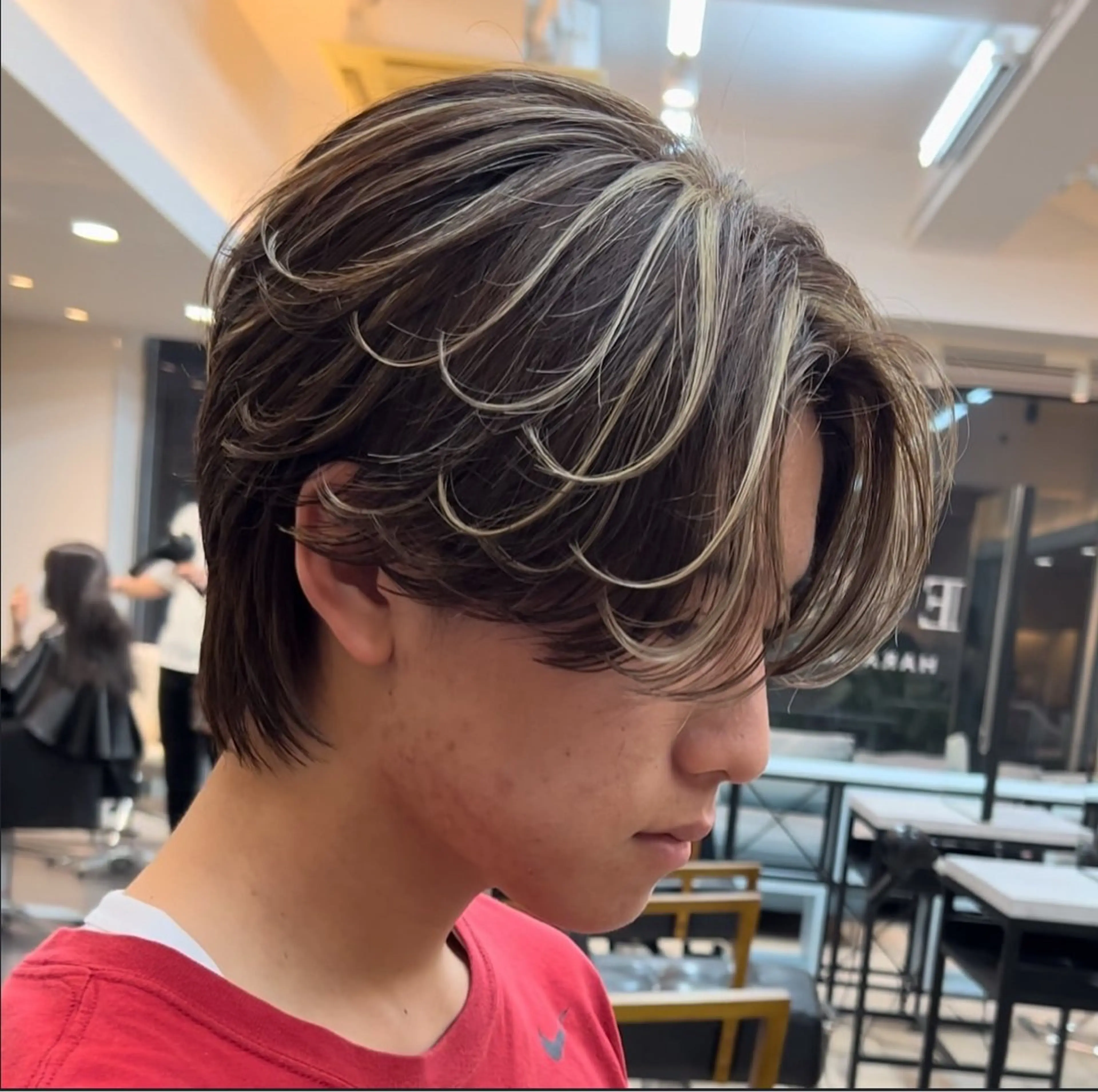 メンズ メンズハイライト メンズメッシュ カット ヘアカラー 白髪ぼかしメッシュ/ 大人メッシュ/ゆうとのヘアスタイル