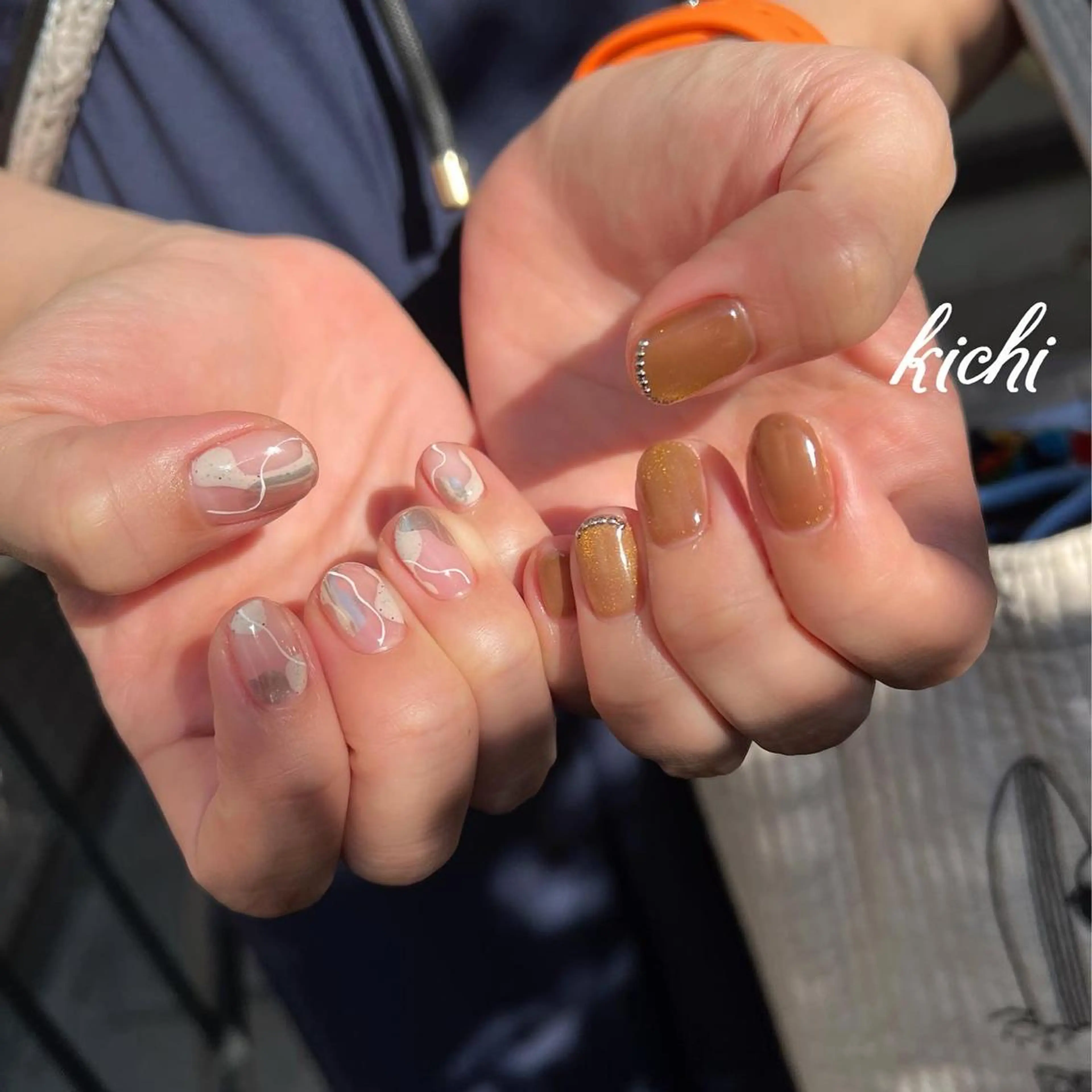 ネイル ジェルネイル マグネットネイル 持ち込み ニュアンスネイル パラジェル kichi･:* みじゅのネイルデザイン